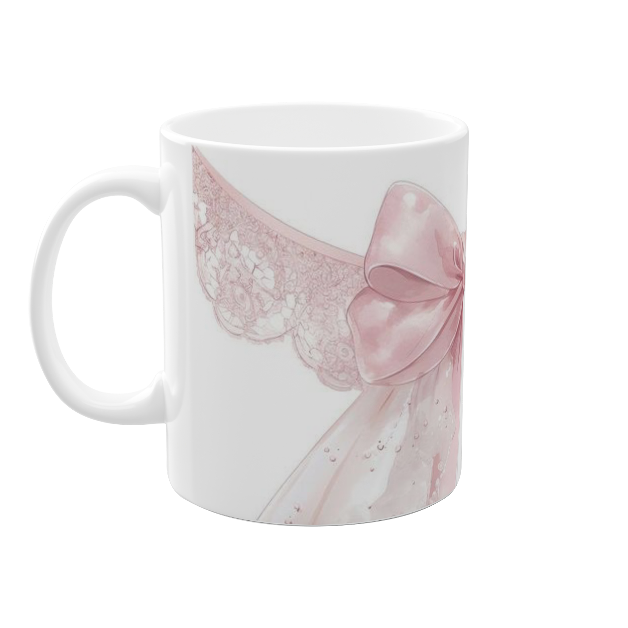 ماگ پاپیونی صورتی Ribbon cupنمای چپ2