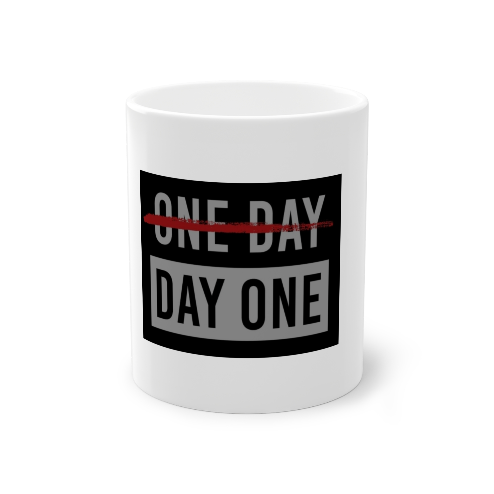ماگ one day or day oneنمای روبرو