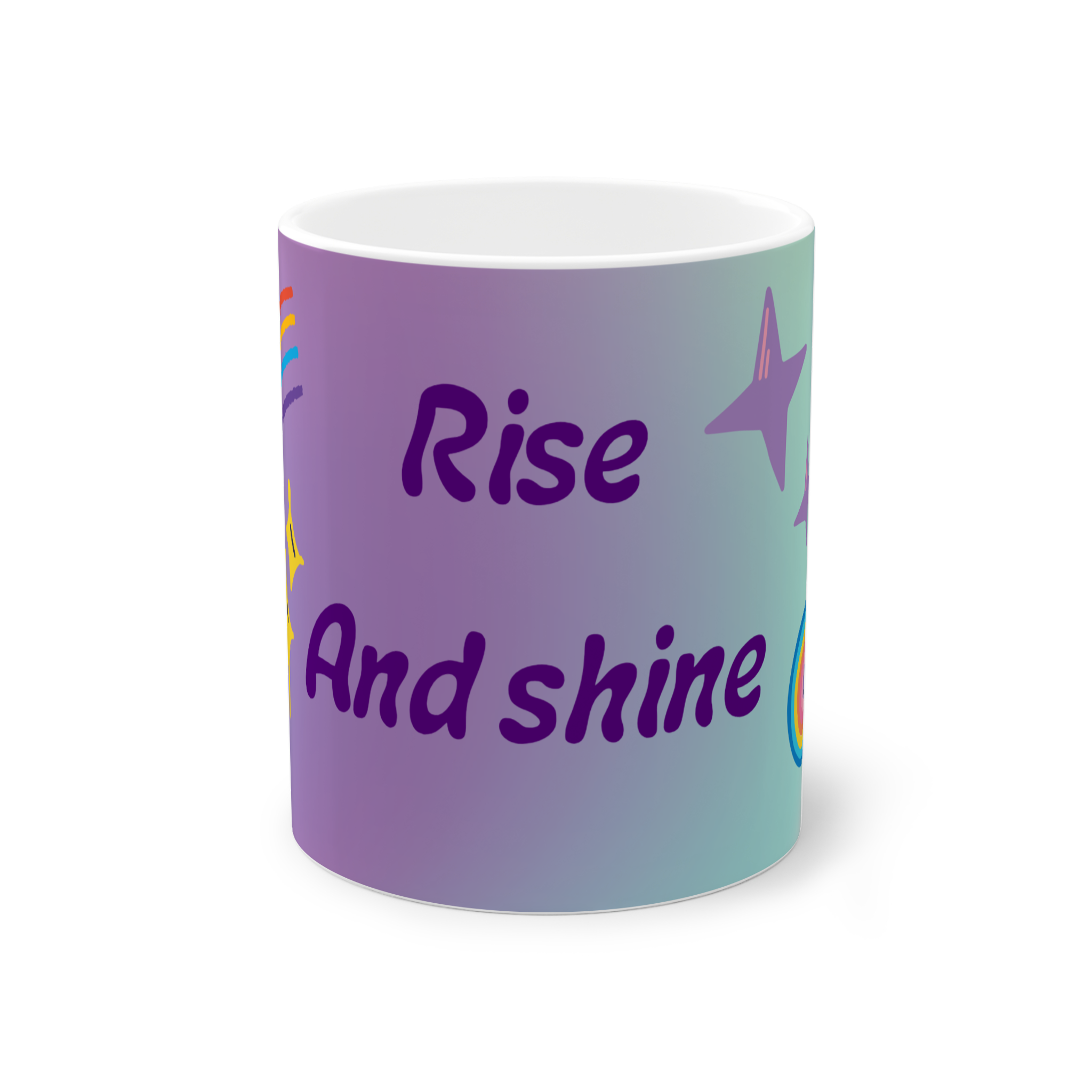 ماگ طرح rise and shineنمای روبرو2