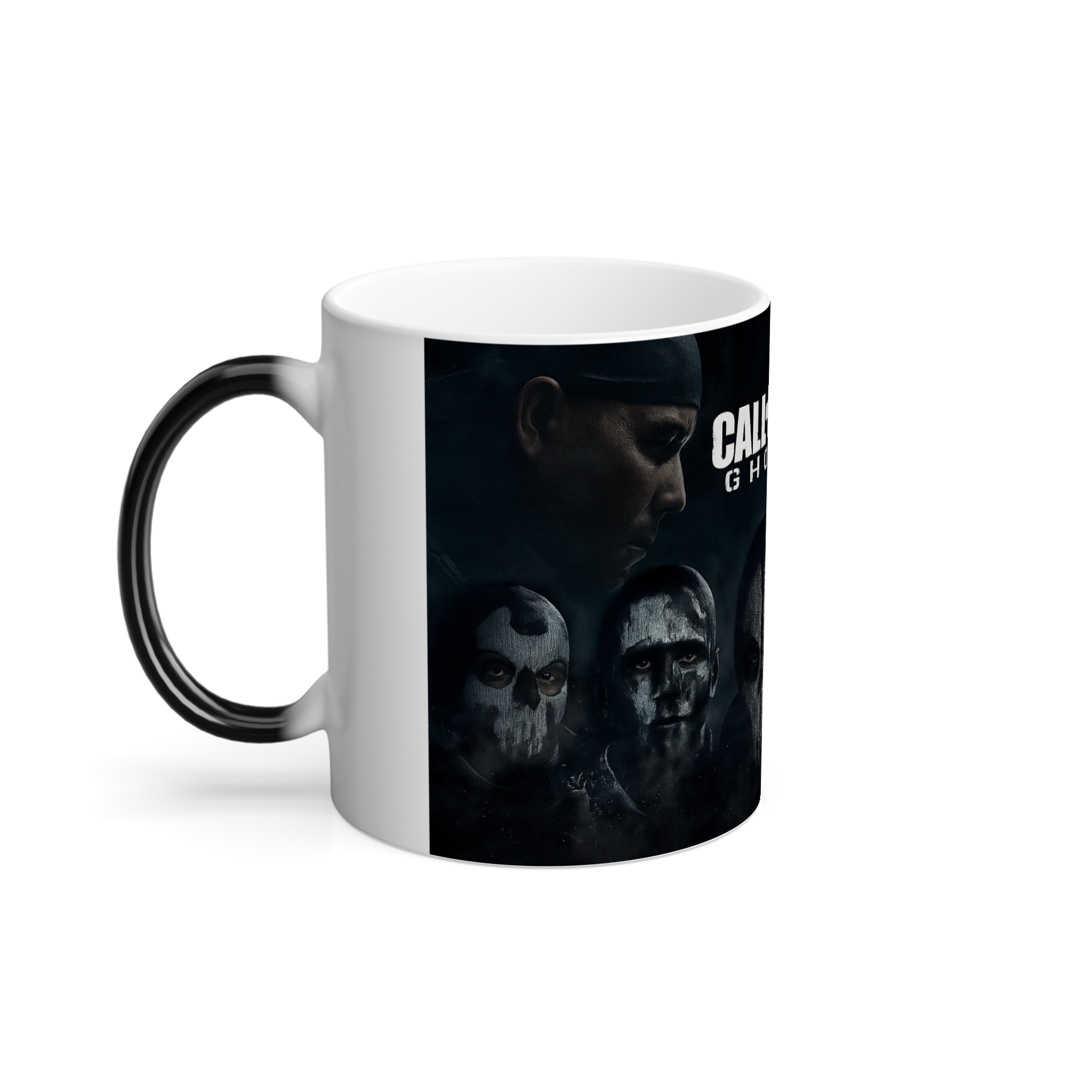 ماگ طرح بازی گوست کال اف دیوتی Call of Duty Ghostنمای چپ - رنگ سفید2