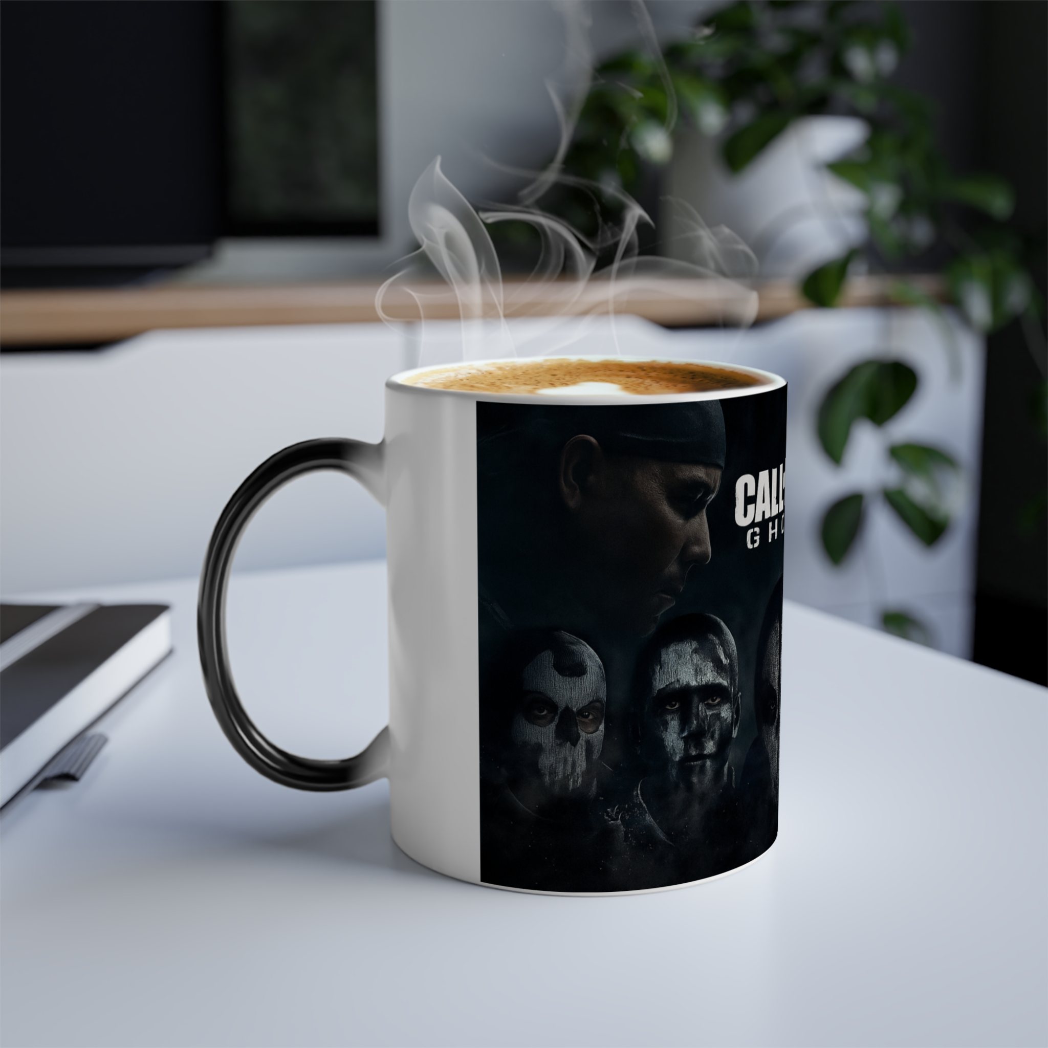 ماگ طرح بازی گوست کال اف دیوتی Call of Duty Ghostزمینه ۱ - رنگ سفید4