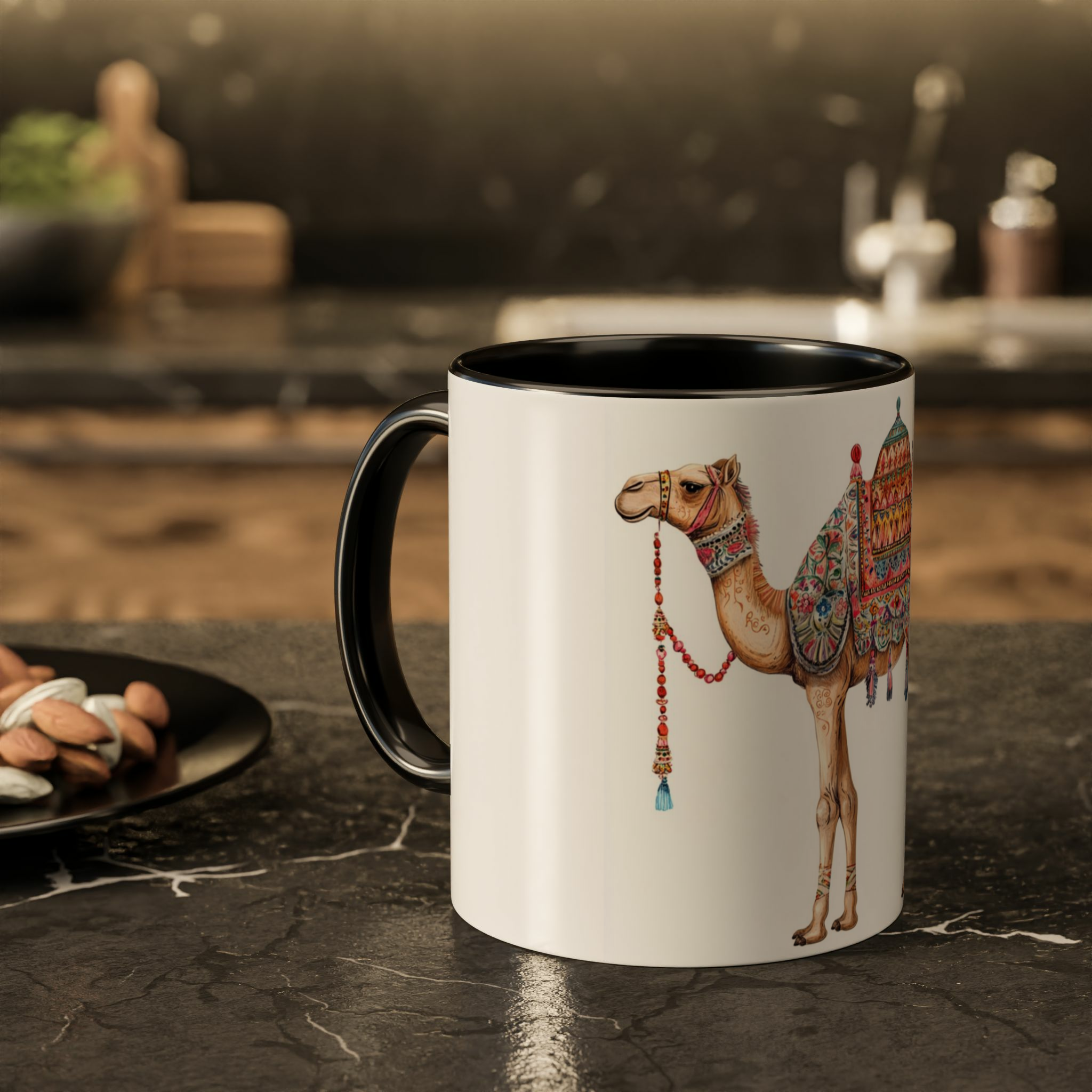ماگ شتر سنتیزمینه ۲ - رنگ مشکی2