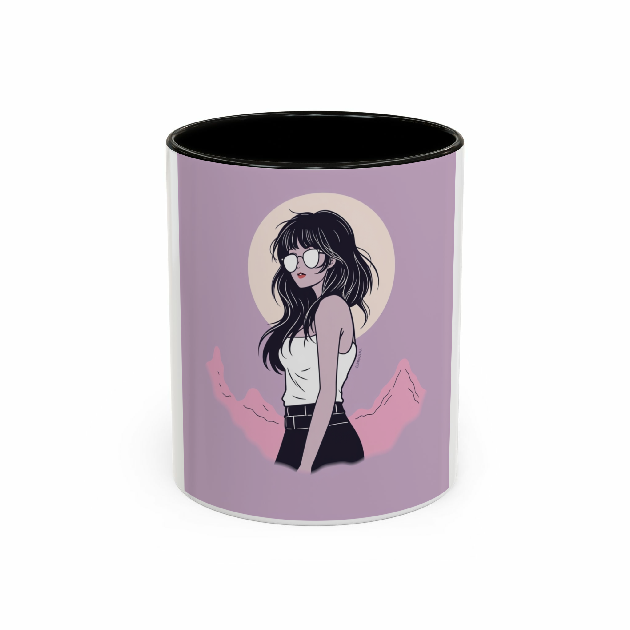 ماگ دختر زیبانمای روبرو  - رنگ مشکی2