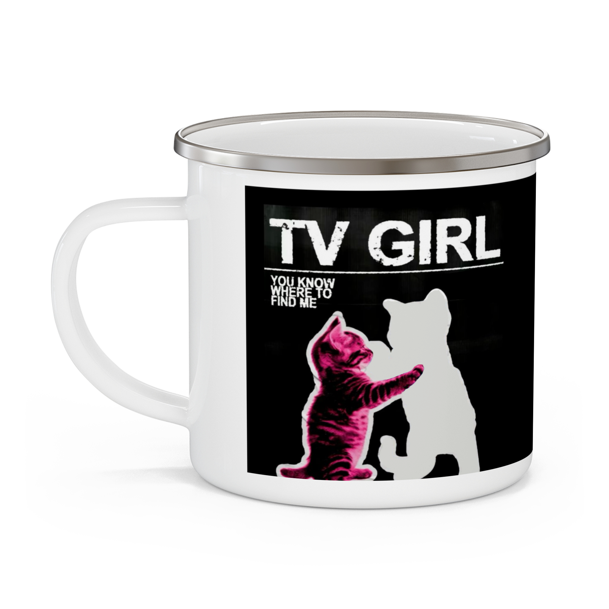 ماگ طرح TV girl, تو میدونی کجا پیدام کنی/ و من میدونم کجارو بگردمنمای چپ ۱