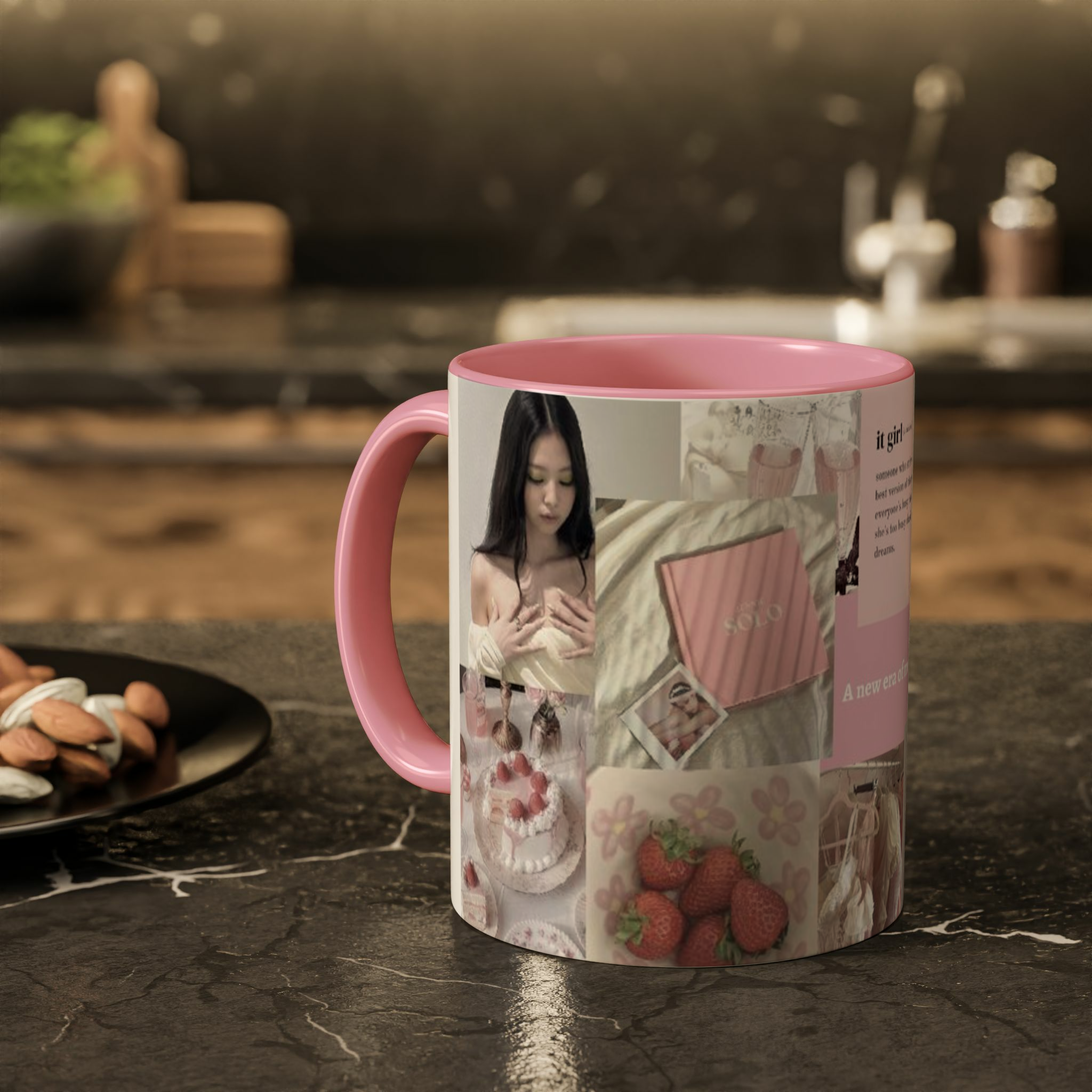 ماگ طرح jennie bpزمینه ۲ - رنگ صورتی4