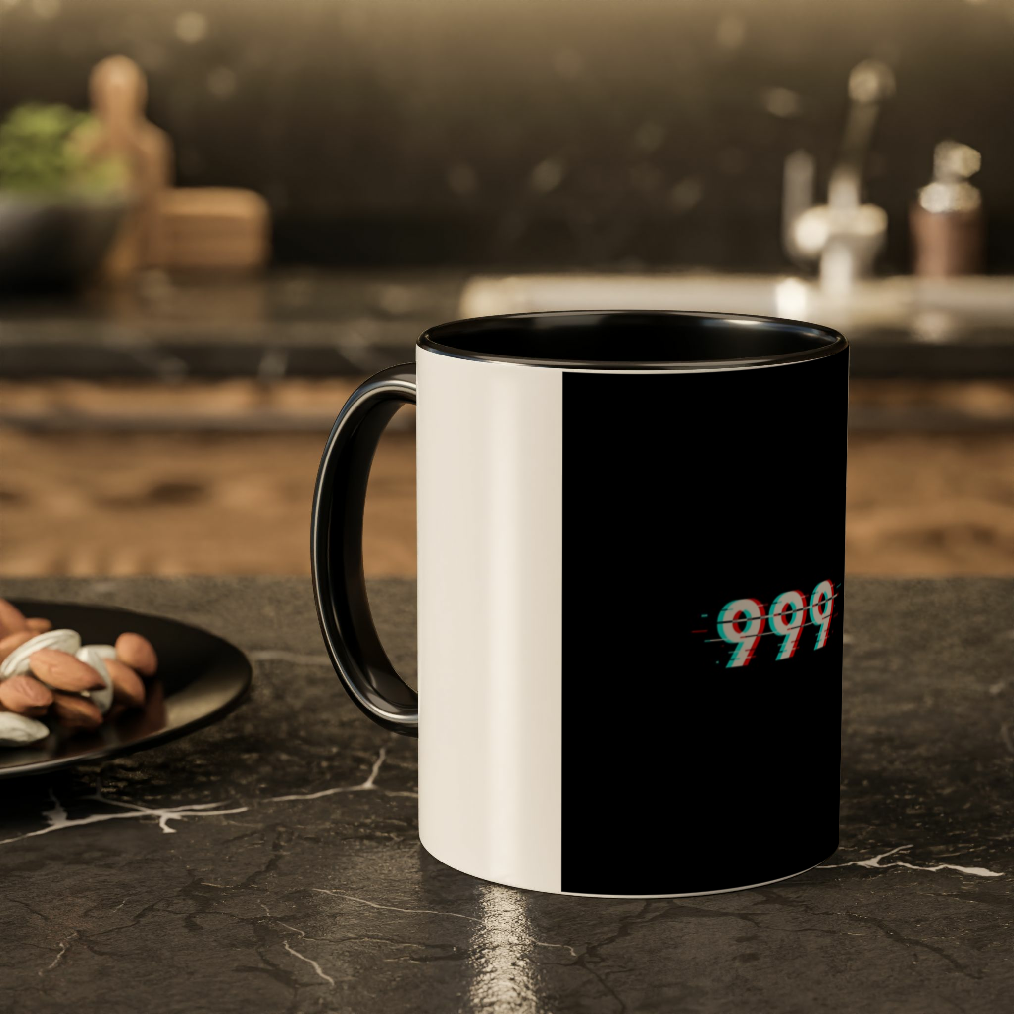 ماگ با طرح عدد فرکاسی 999زمینه ۲ - رنگ مشکی1