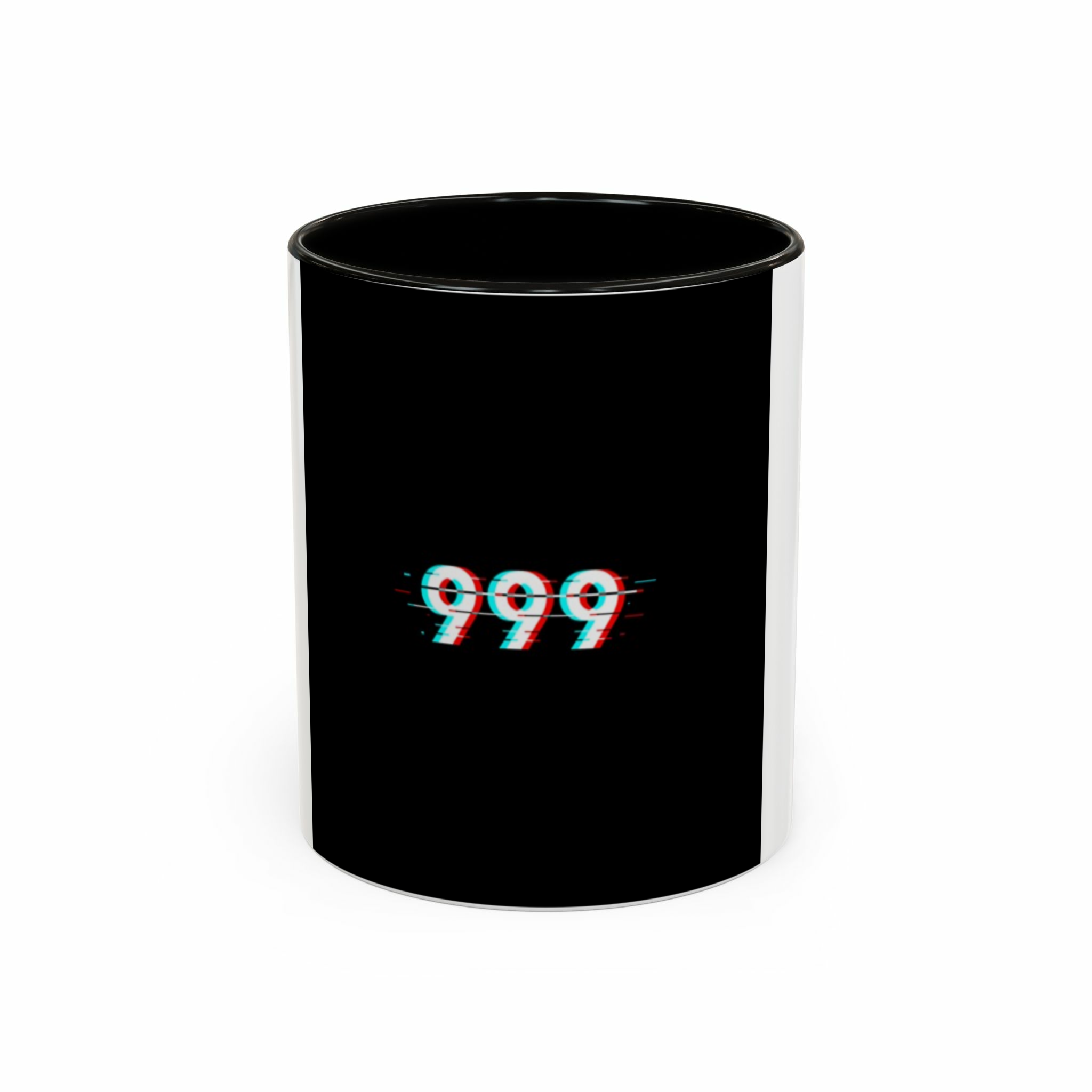 ماگ با طرح عدد فرکاسی 999نمای روبرو - رنگ مشکی