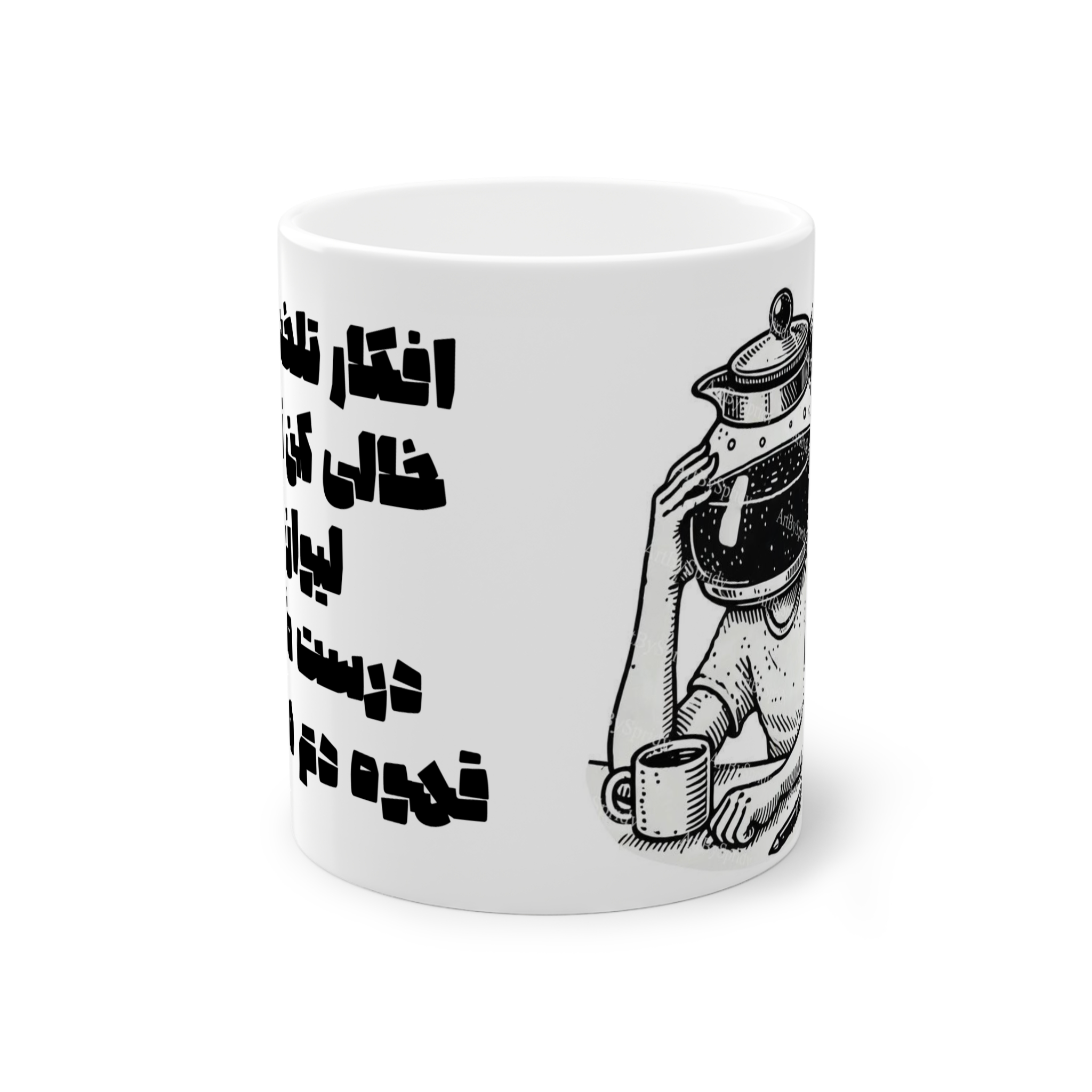 ماگ طرح coffee headنمای روبرو3