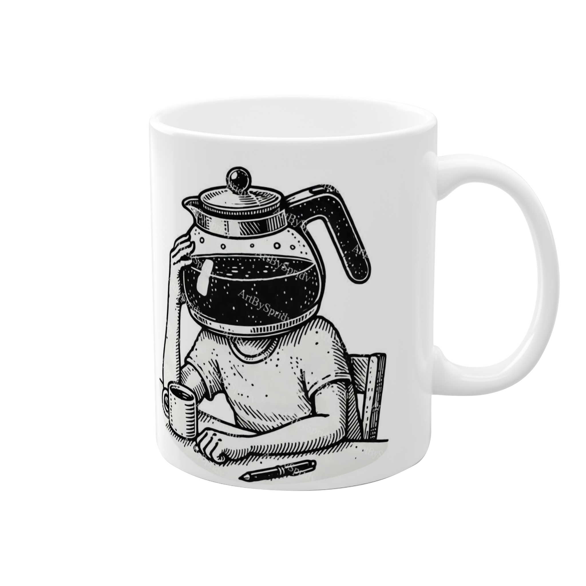 ماگ طرح coffee headنمای راست