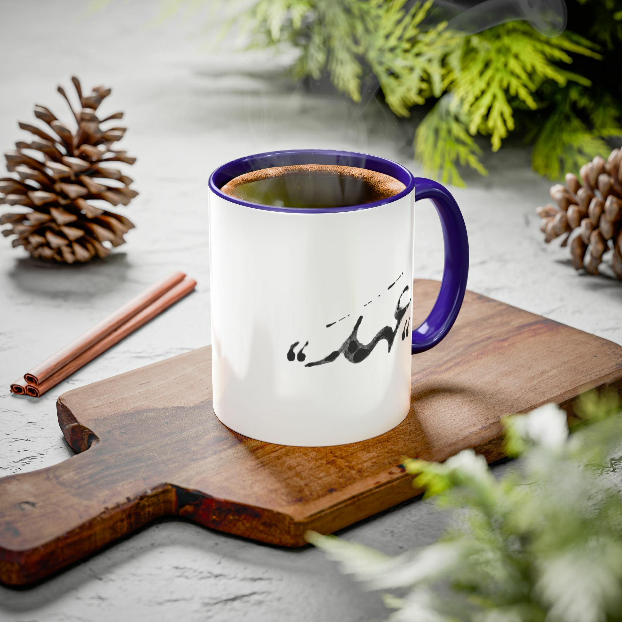 ماگ طرح نوشته "عهد"زمینه ۱ - رنگ سورمه ای3