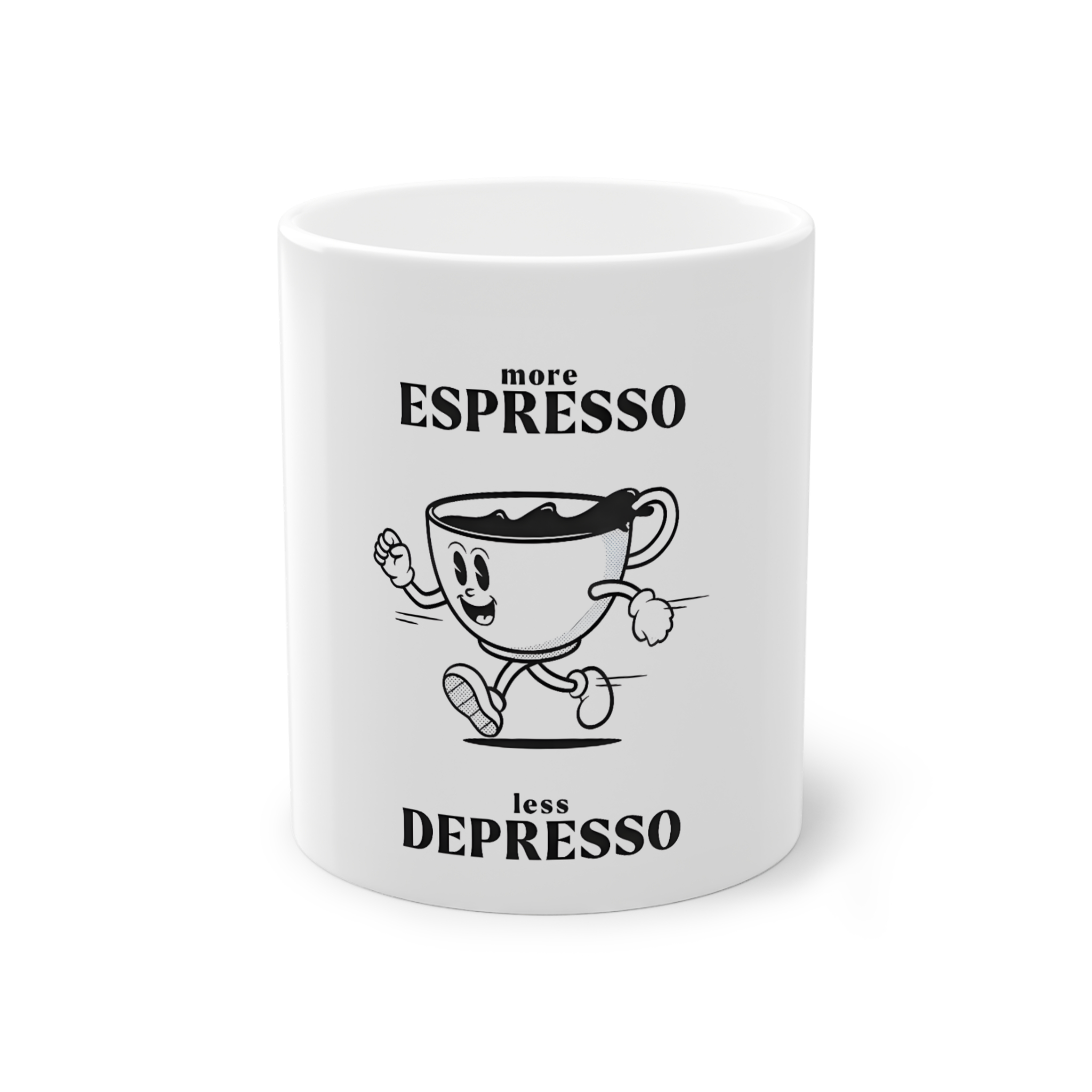 ماگ "More Espresso, Less Depresso"نمای روبرو