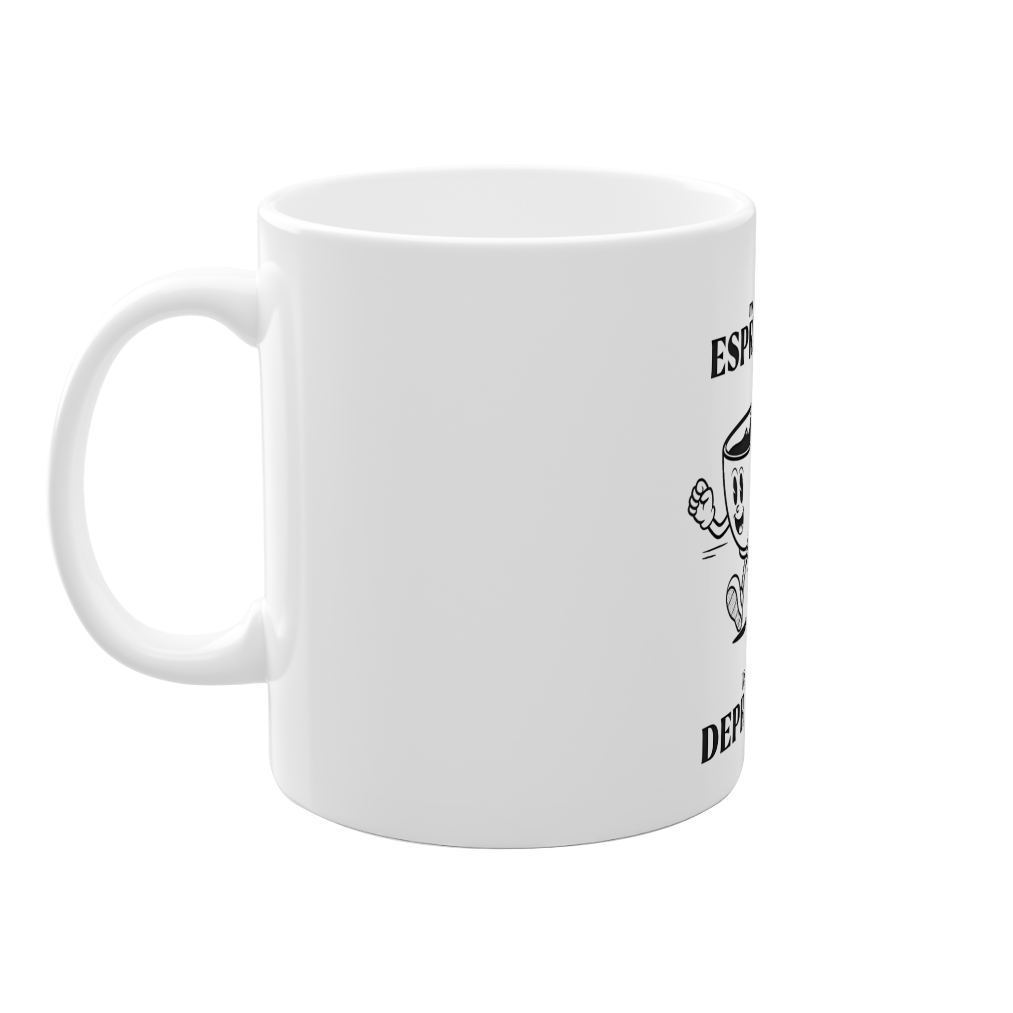 ماگ "More Espresso, Less Depresso"نمای چپ2