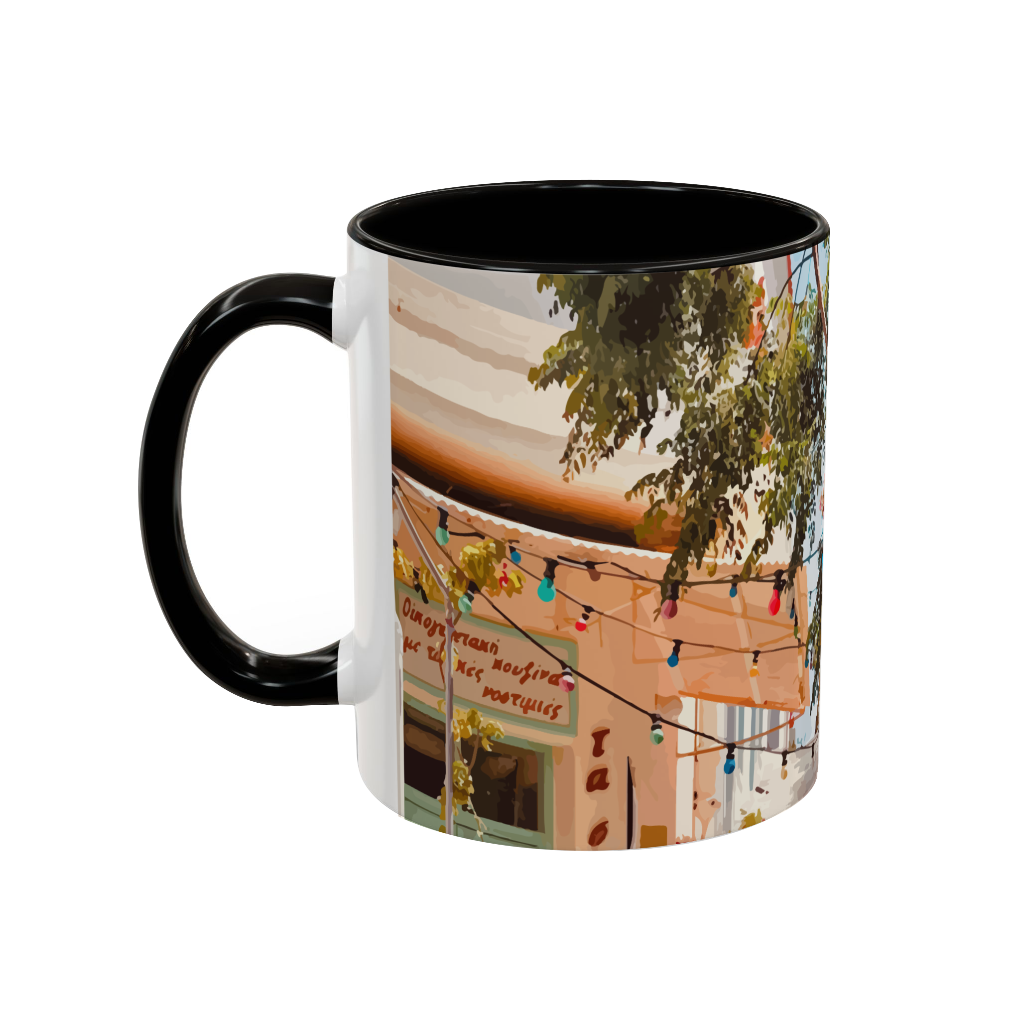 ماگ طرح cafe and treeنمای چپ - رنگ مشکی3