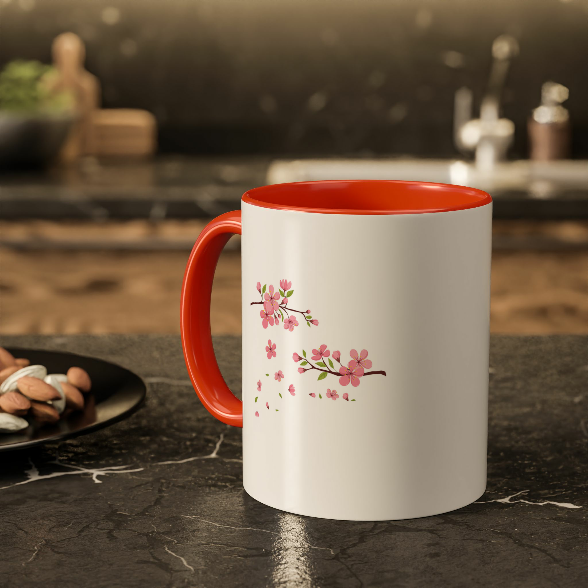 ماگ طرح پروانه ایزمینه ۲ - رنگ نارنجی1