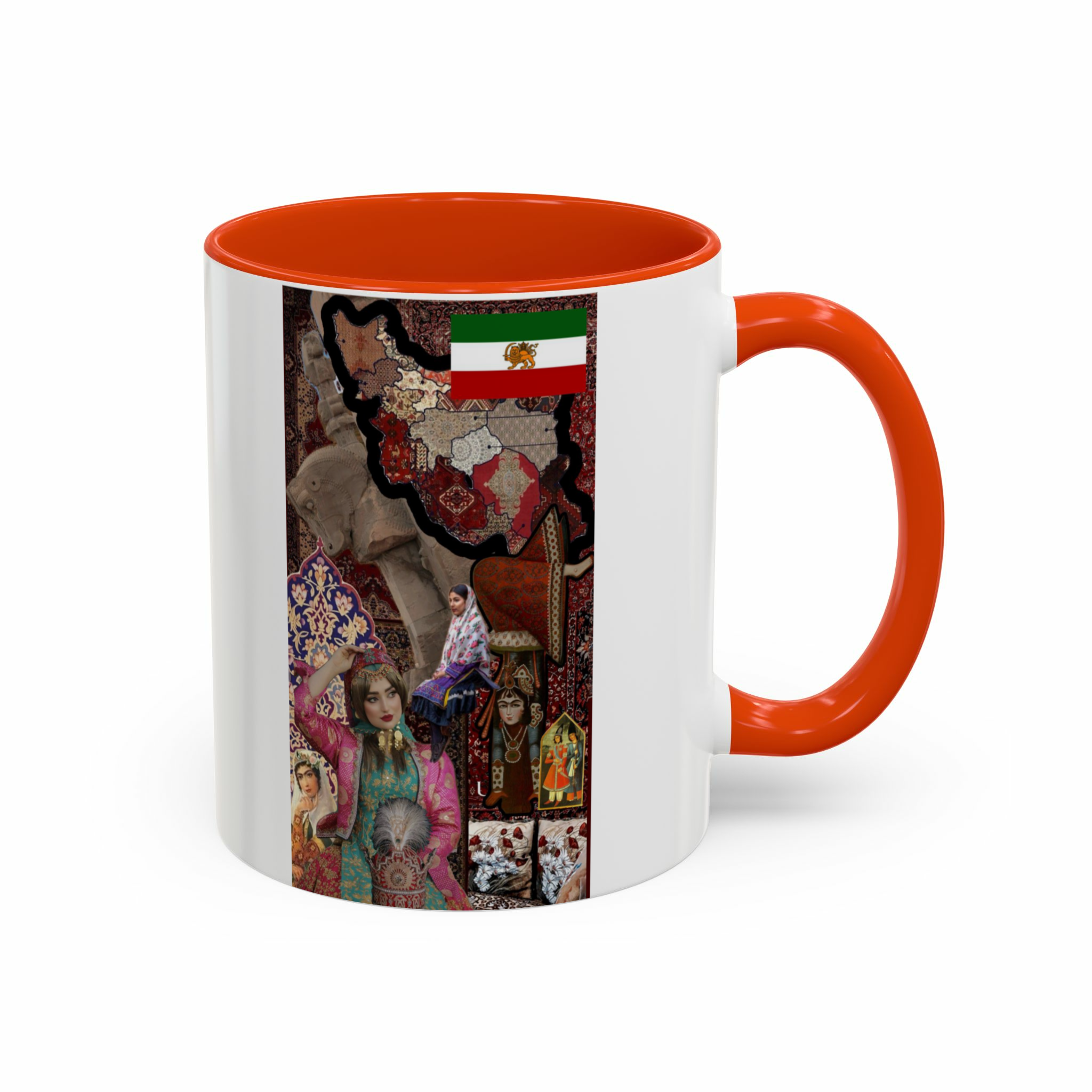 ماگ طرح ایران لرنمای راست  - رنگ نارنجی