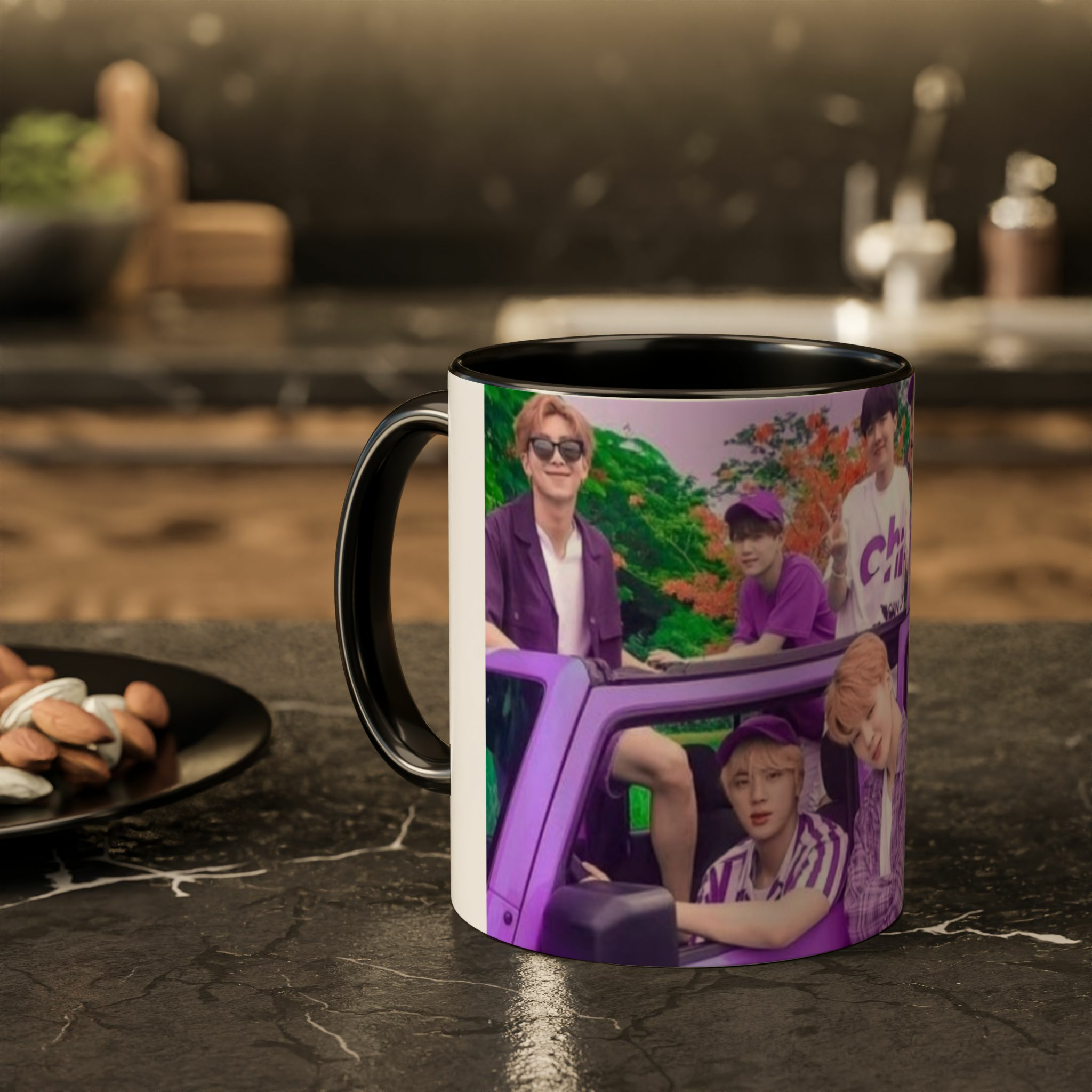 ماگ با طرح بی تی اس بنفشزمینه ۲ - رنگ مشکی2
