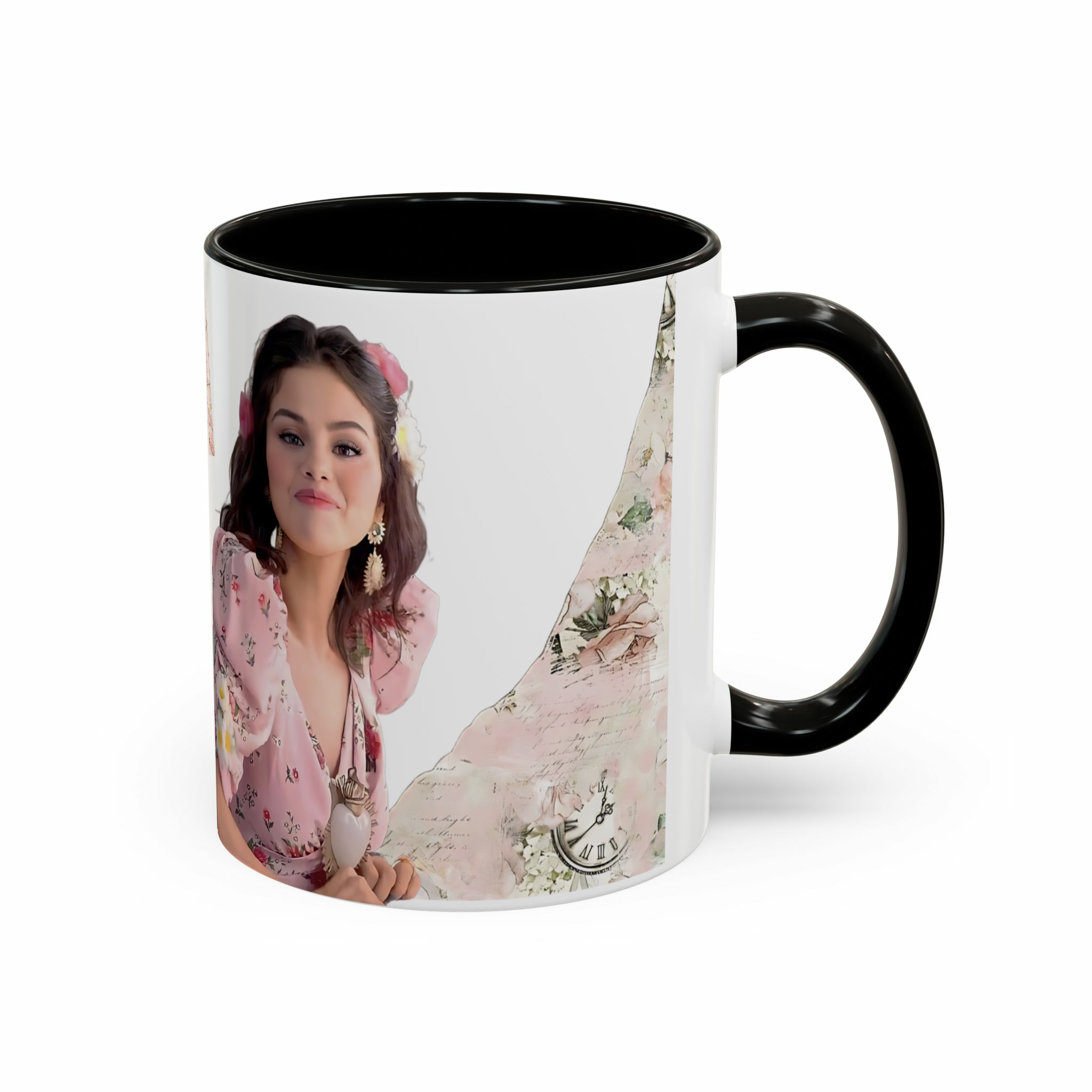 ماگ طرح سلنا گومز🌸نمای راست - رنگ مشکی