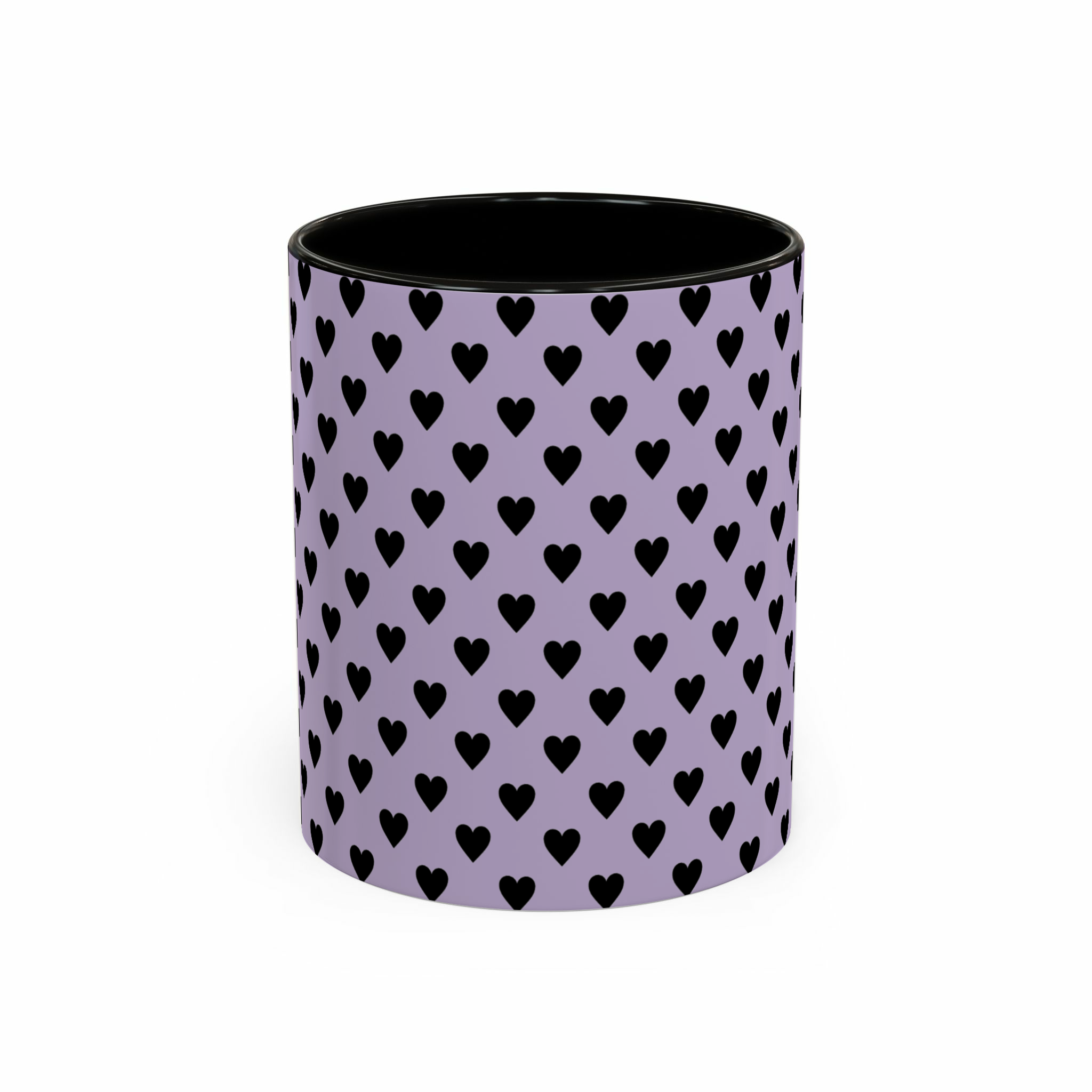 ماگ purple heartنمای روبرو - رنگ مشکی1