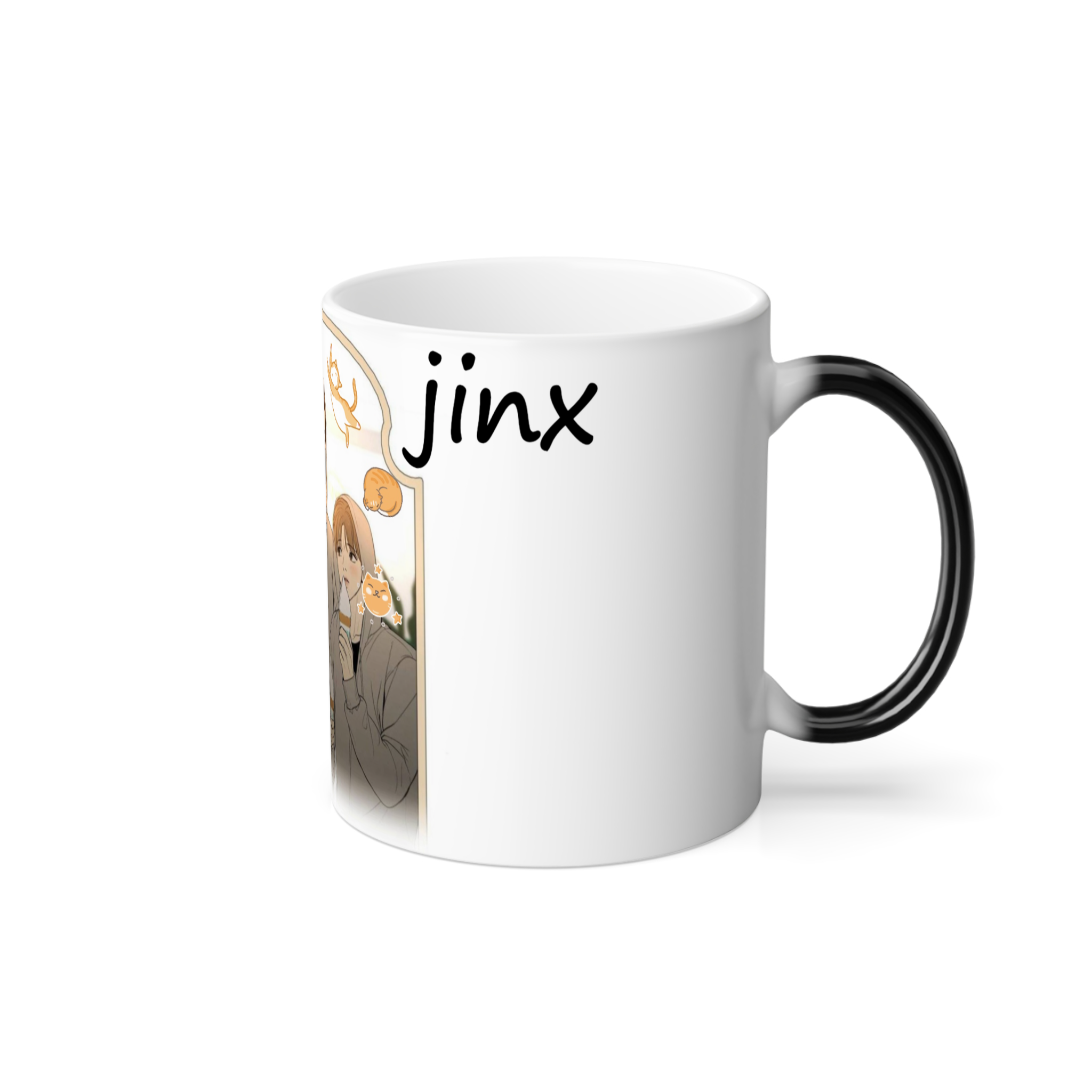 ماگ حرارتی طرح مانهوایjinxنمای راست - رنگ سفید