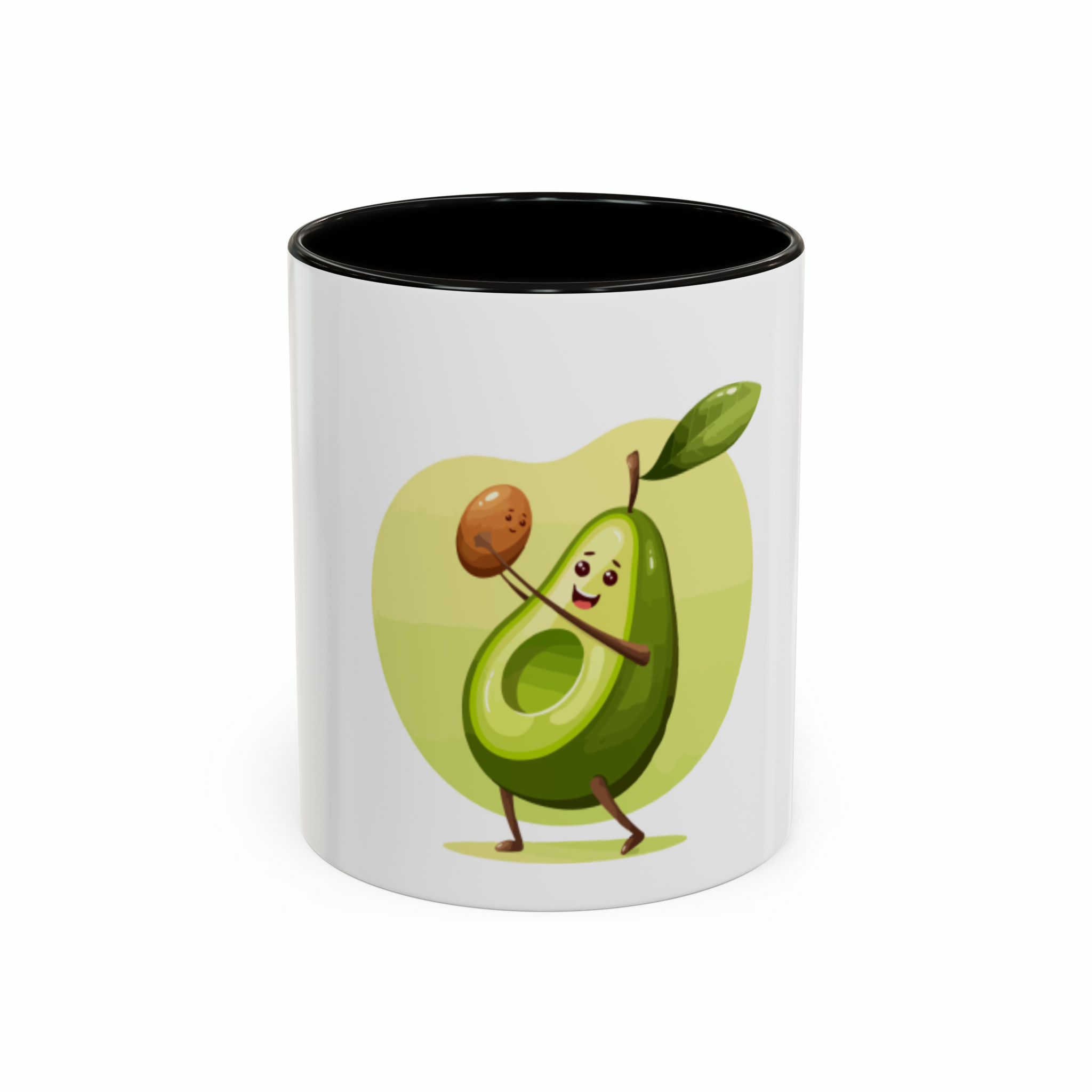 ماگ طرح آواکادو🥑نمای روبرو - رنگ مشکی