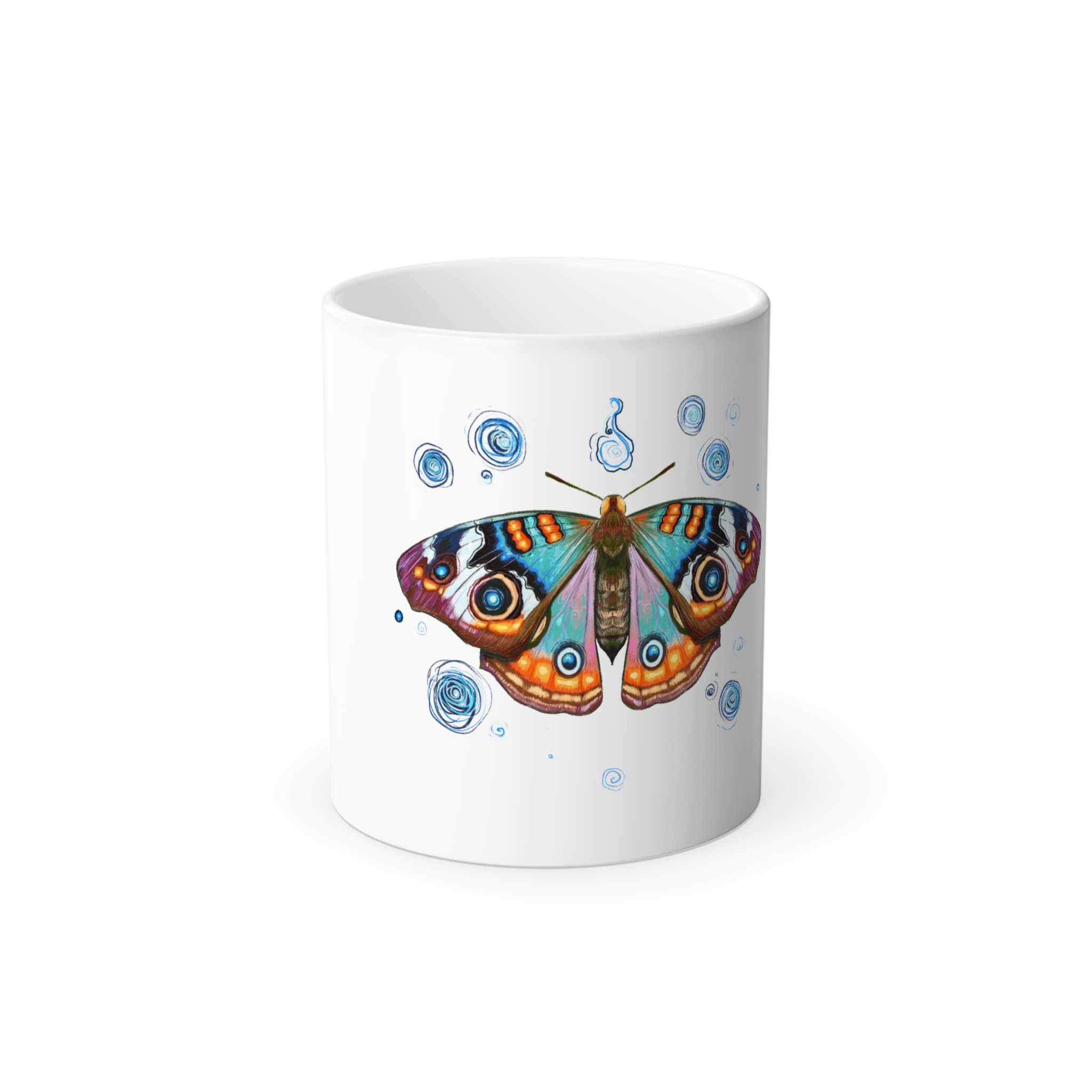 ماگ حرارتی پروانه butterfly @flamesنمای روبرو - رنگ سفید