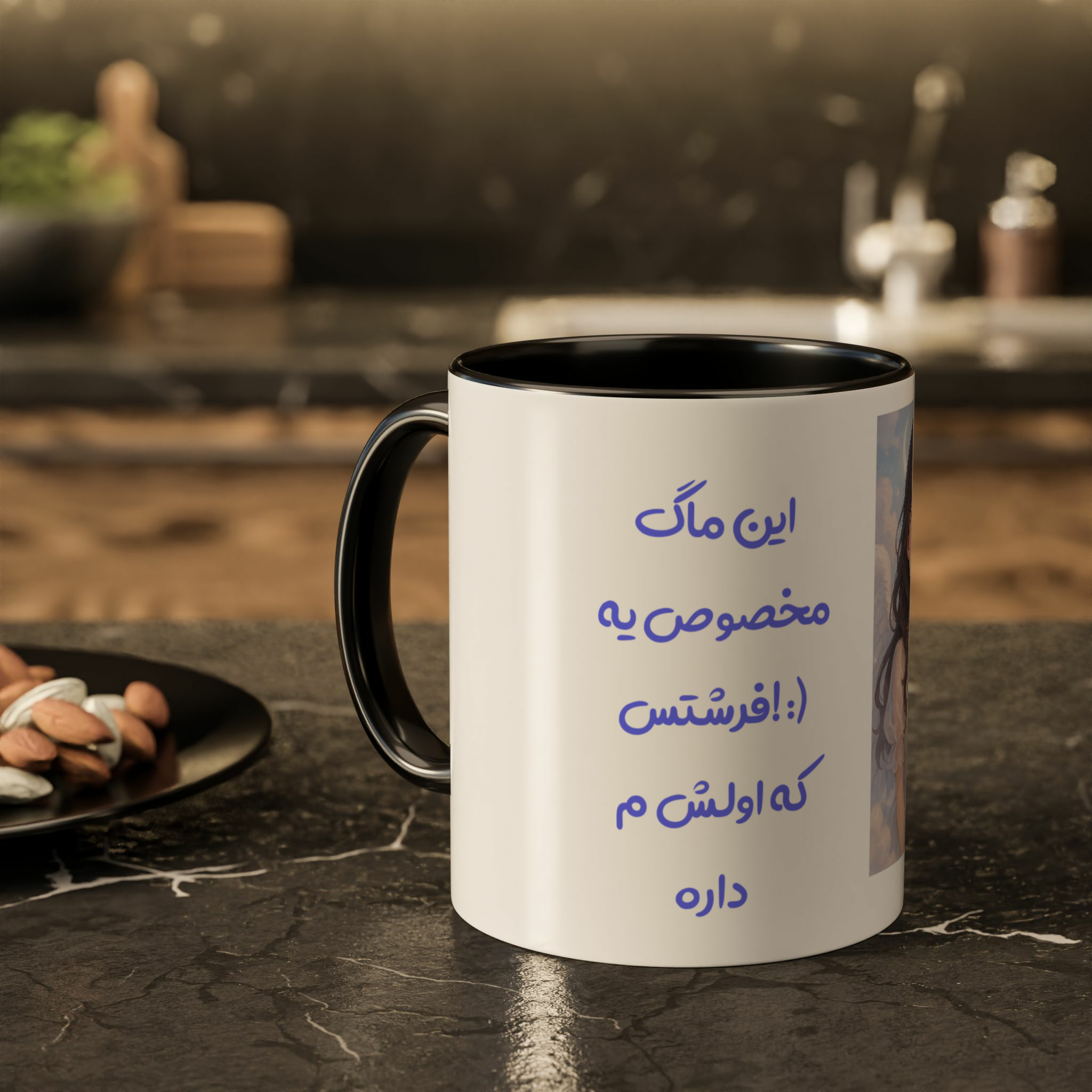 ماگ طرح فرشتهزمینه ۲ - رنگ مشکی4