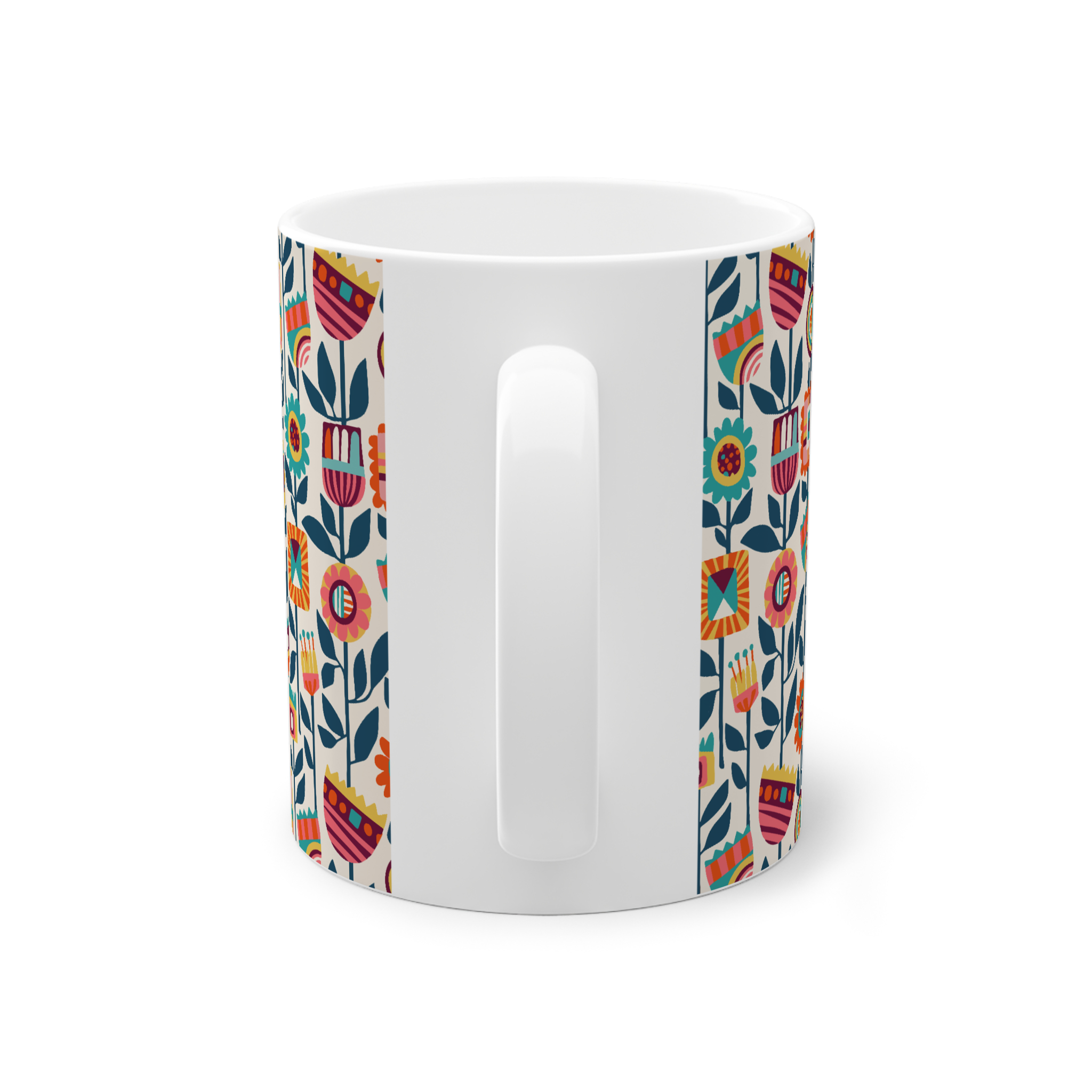 ماگ سرامیک طرح پترن گلنمای پشت3