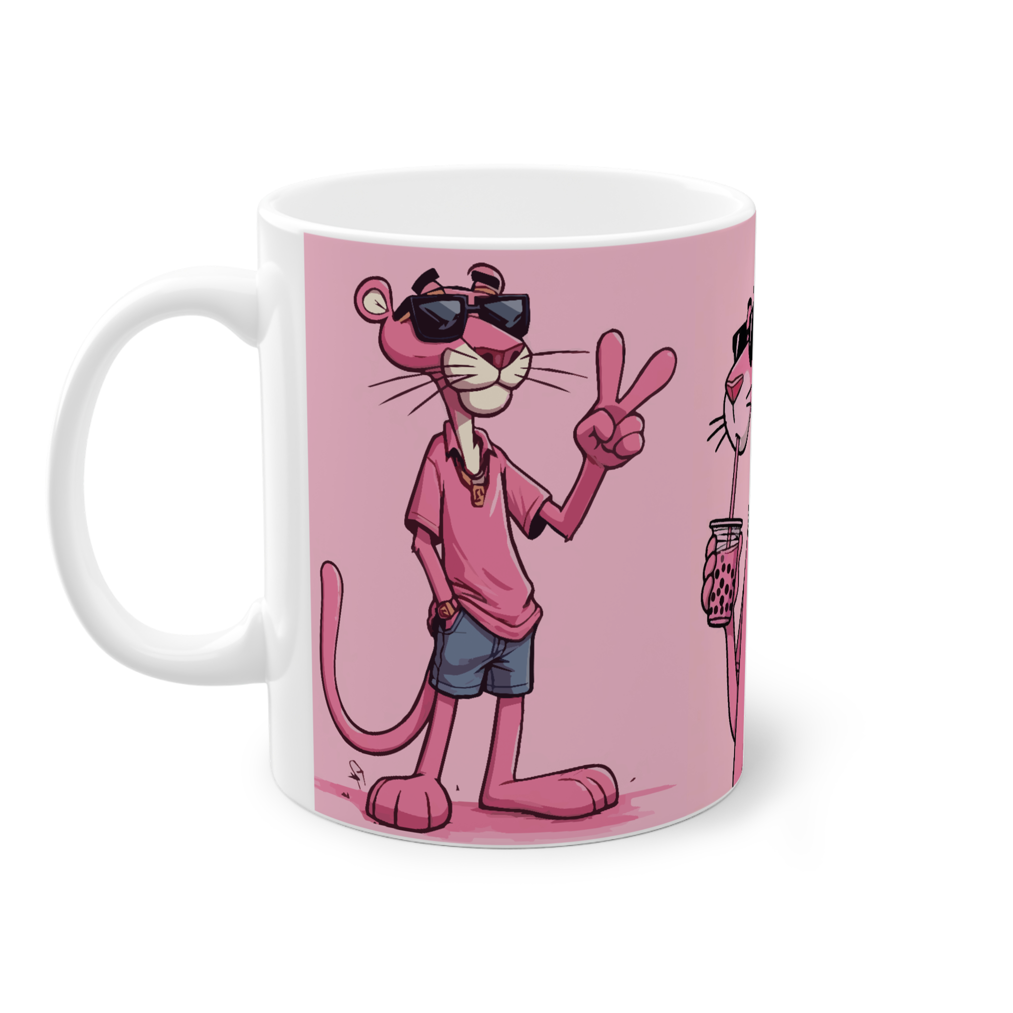 ماگ سرامیک طرح کارتونی پلنگ صورتینمای چپ3