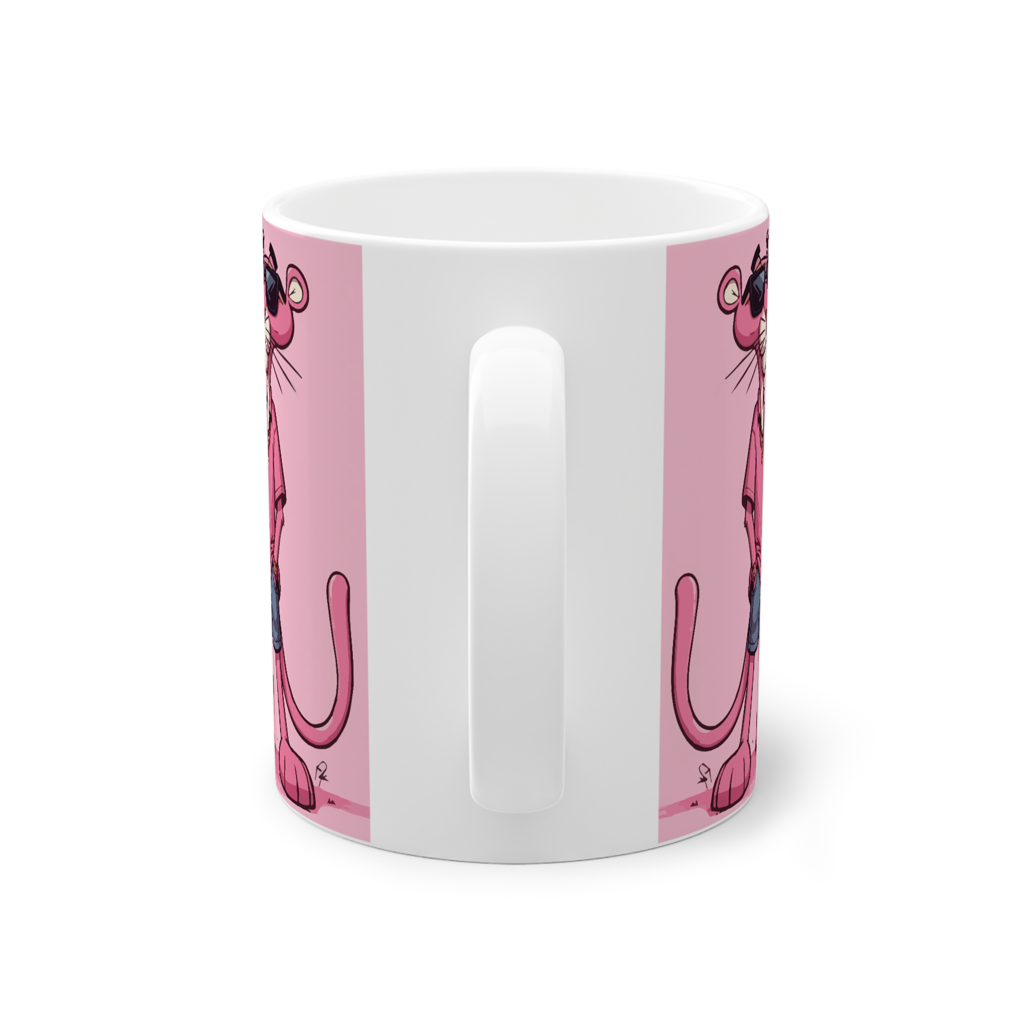 ماگ سرامیک طرح کارتونی پلنگ صورتینمای پشت2