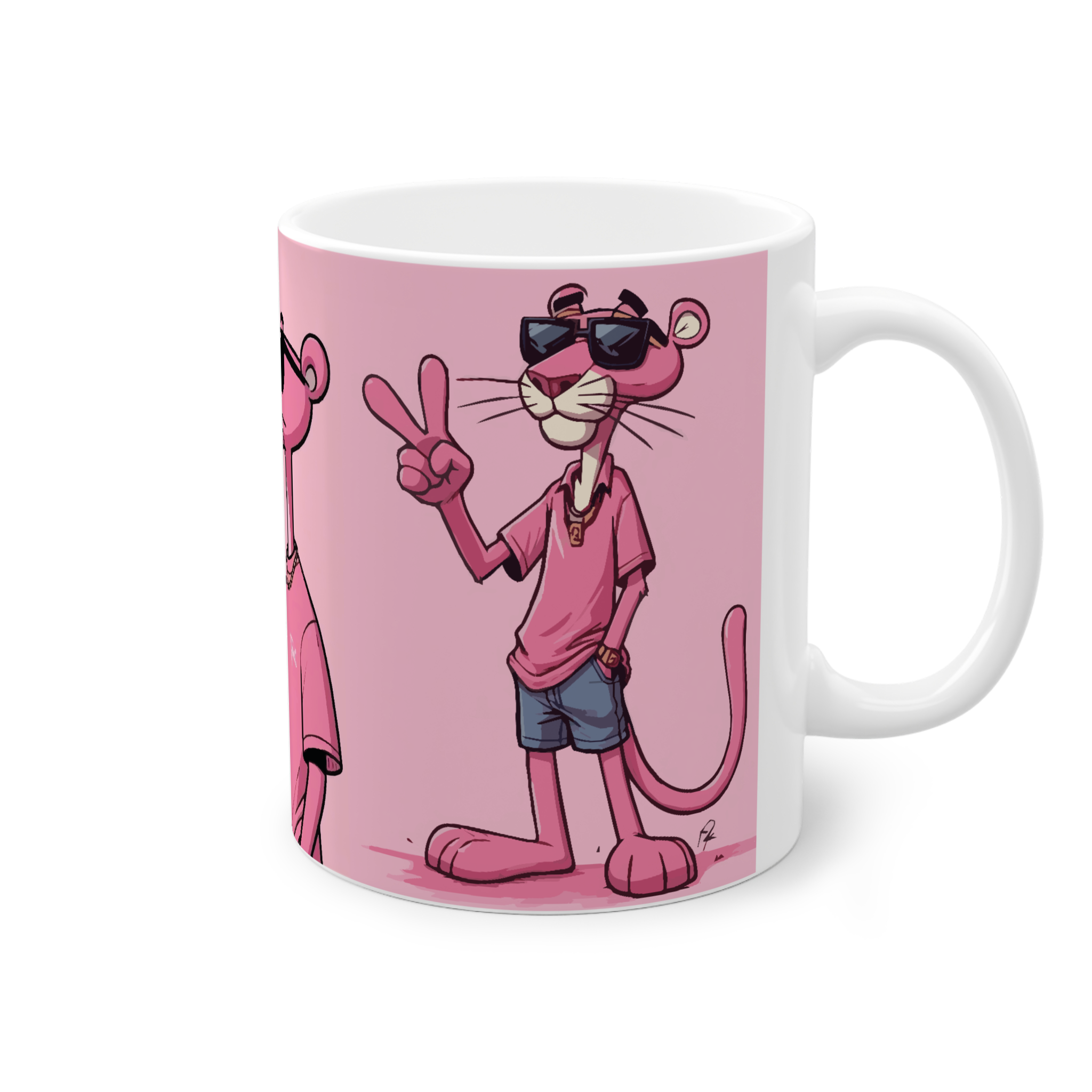 ماگ سرامیک طرح کارتونی پلنگ صورتینمای راست0