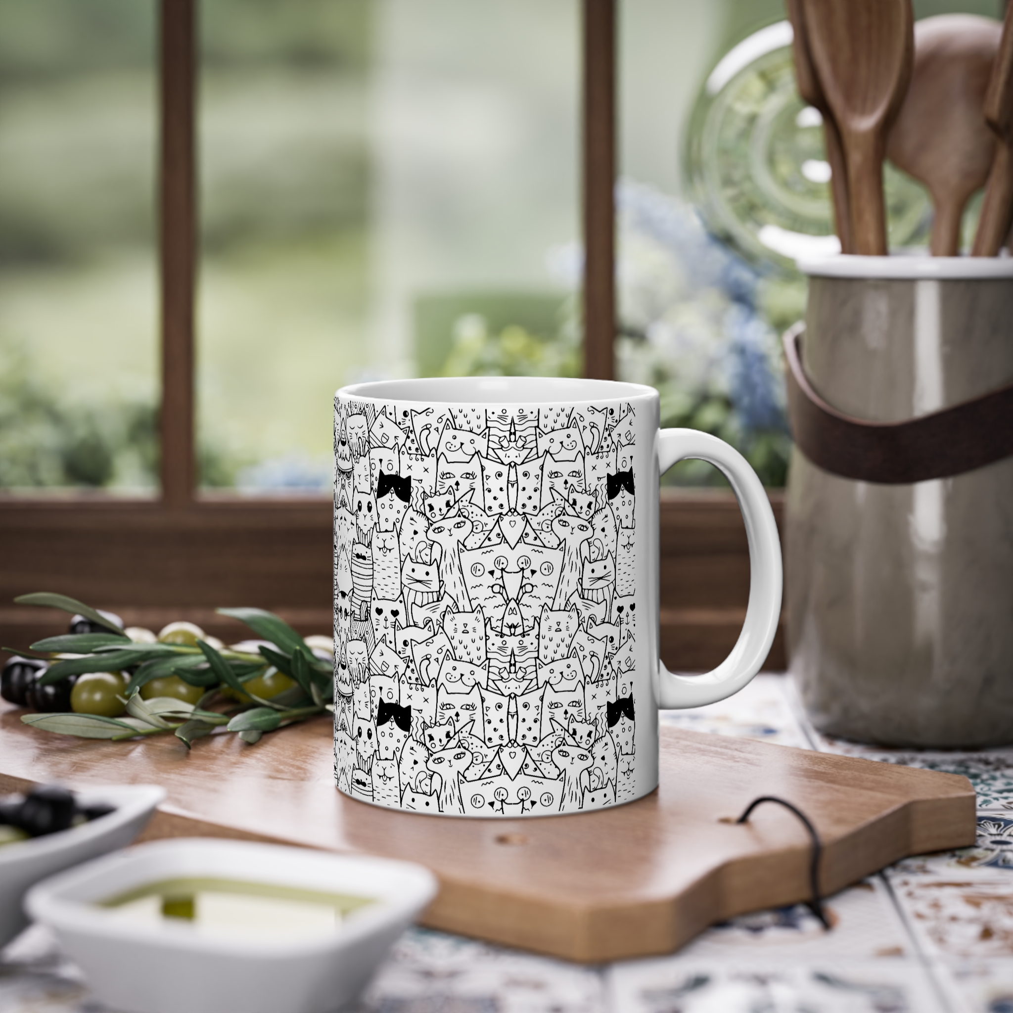 ماگ سرامیک طرح پترن گربهزمینه ۱4