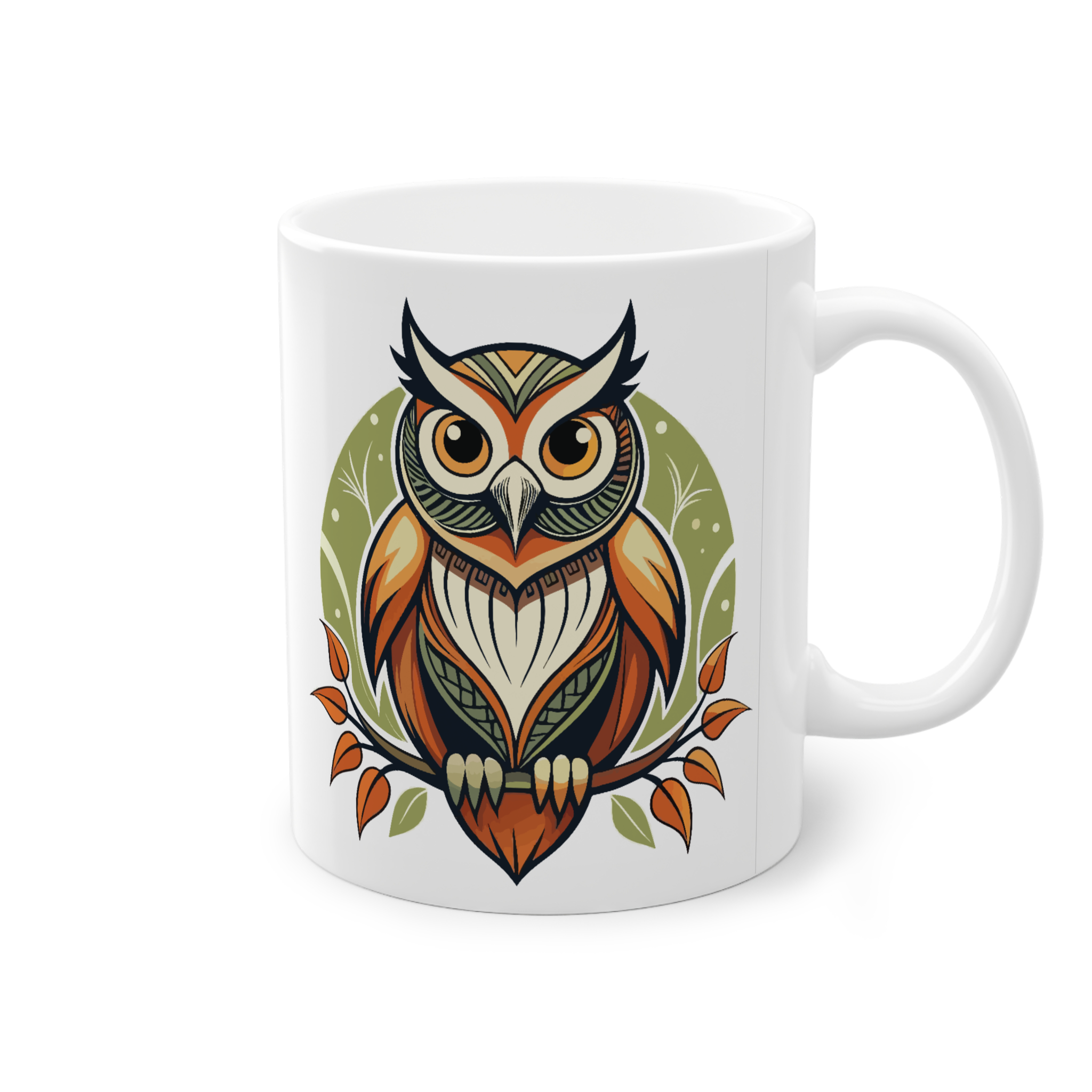 ماگ سرامیک طرح نقاشی پرنده جغدنمای راست0