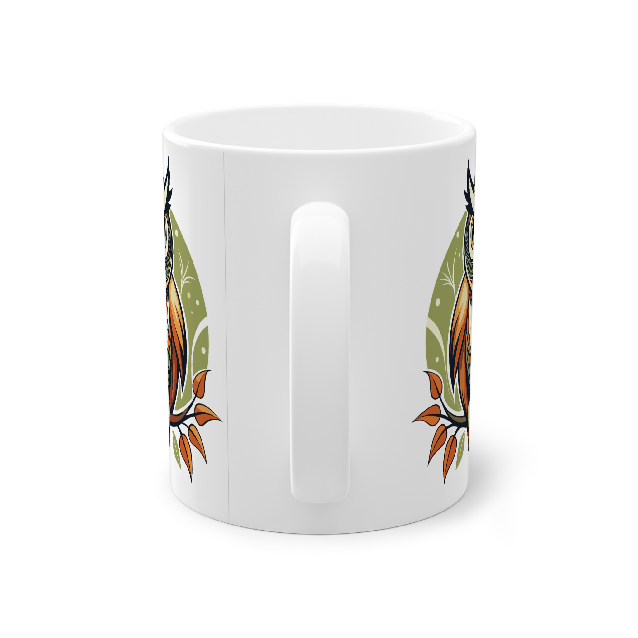 ماگ سرامیک طرح نقاشی پرنده جغدنمای پشت2