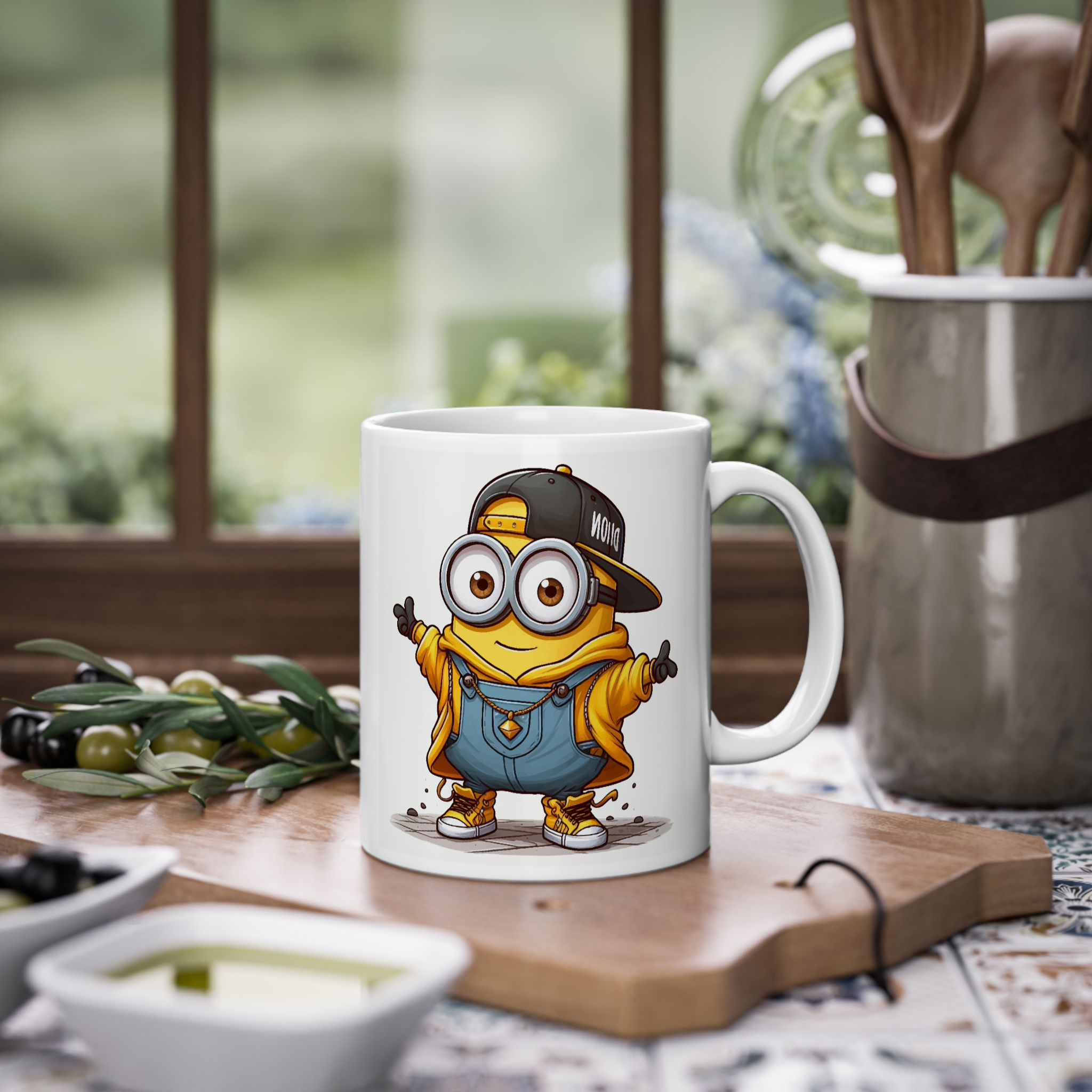 ماگ سرامیک طرح کاراکتر کارتونی مینیون هازمینه ۱3