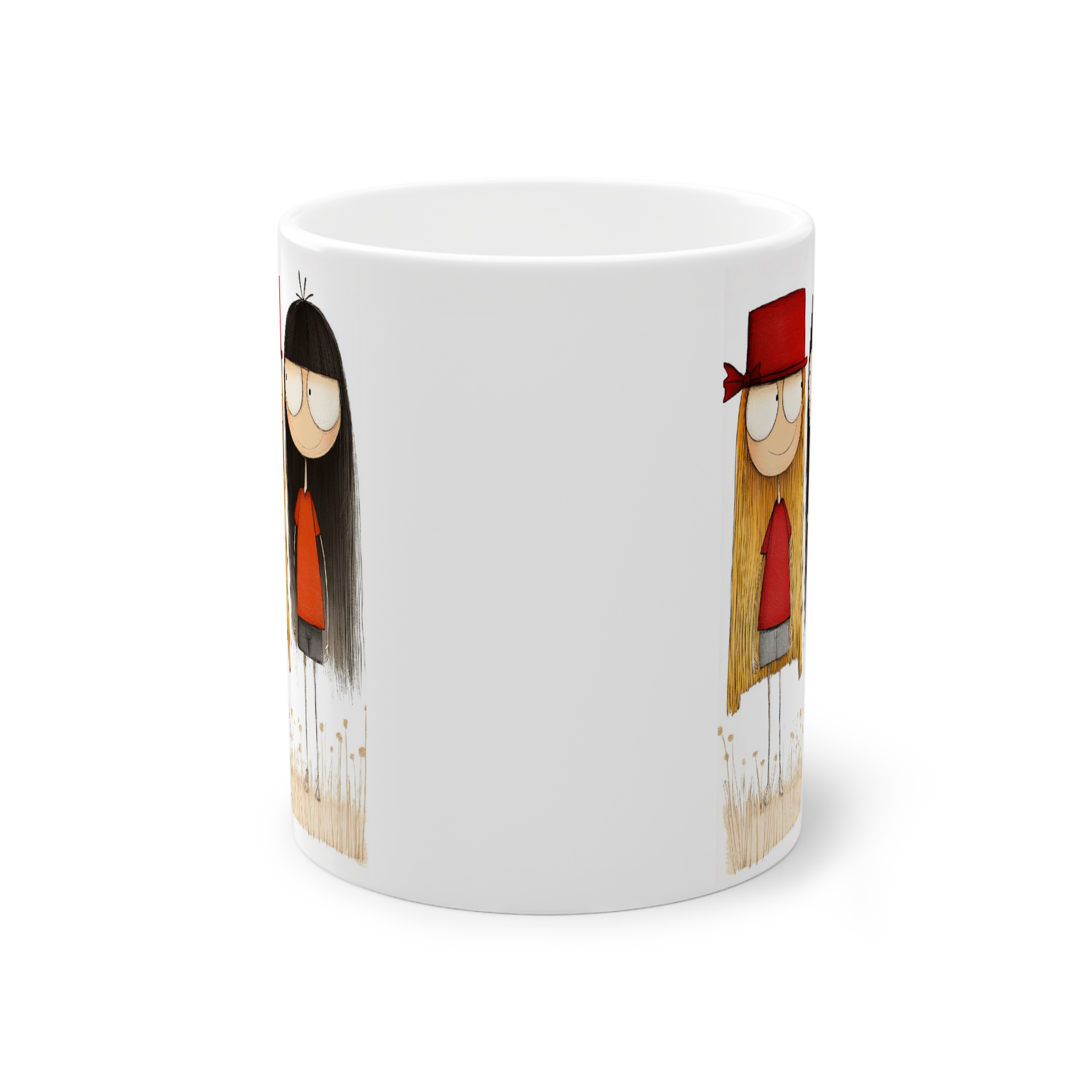 ماگ سرامیک طرح دخترانه فانتزینمای روبرو1