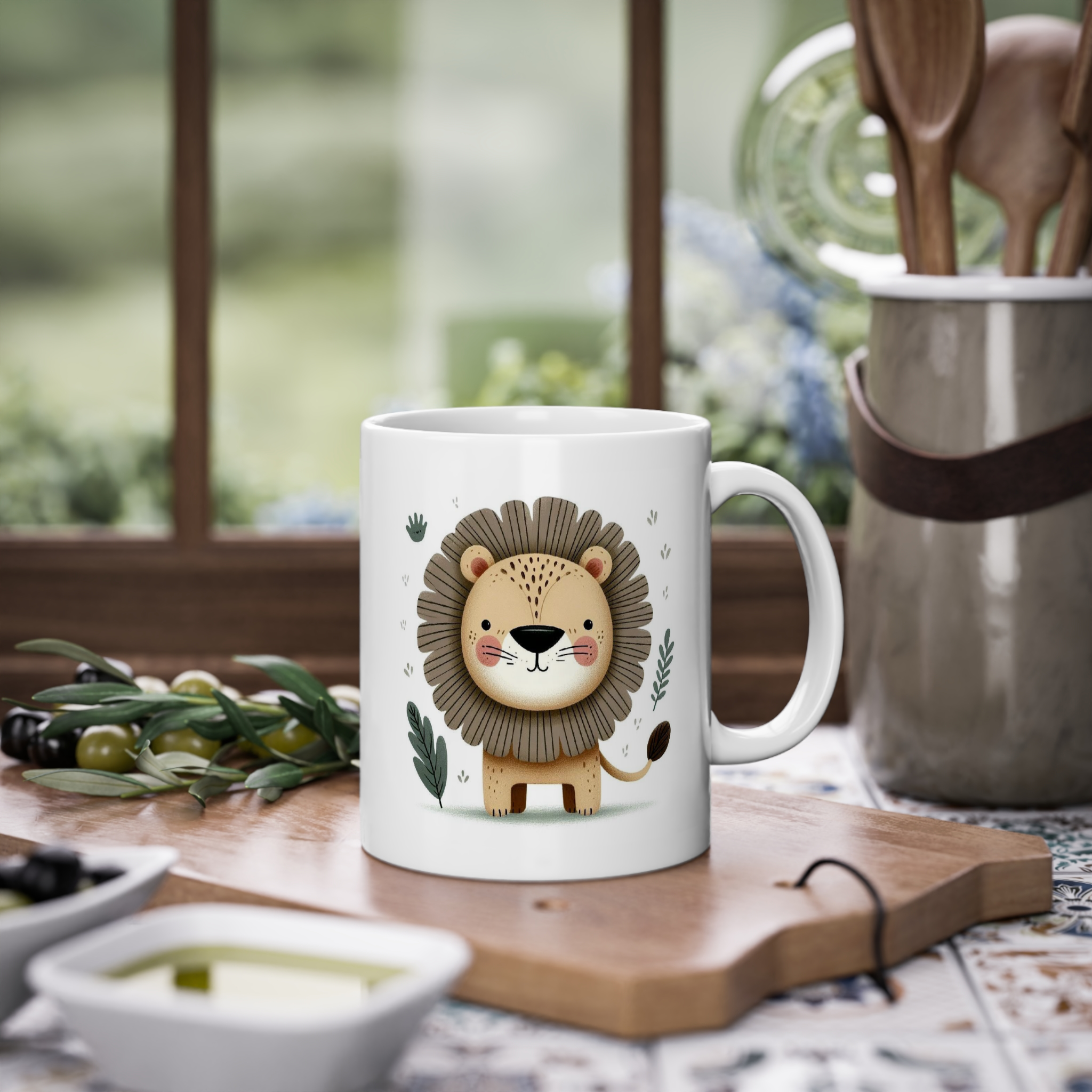 ماگ سرامیک طرح کارتونی شیر فانتزیزمینه ۱3