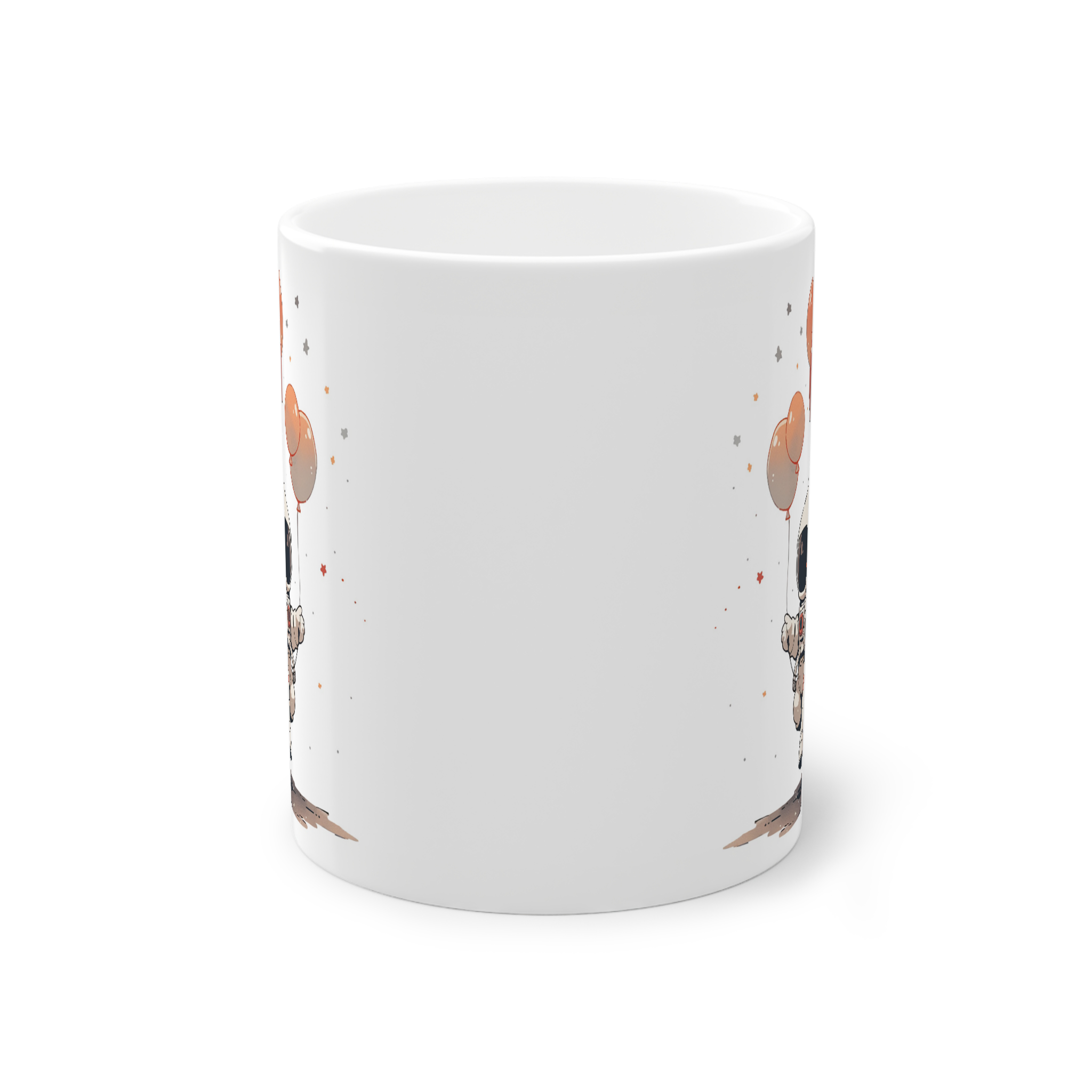 ماگ سرامیکی طرح کارتونی آدم فضایینمای روبرو1