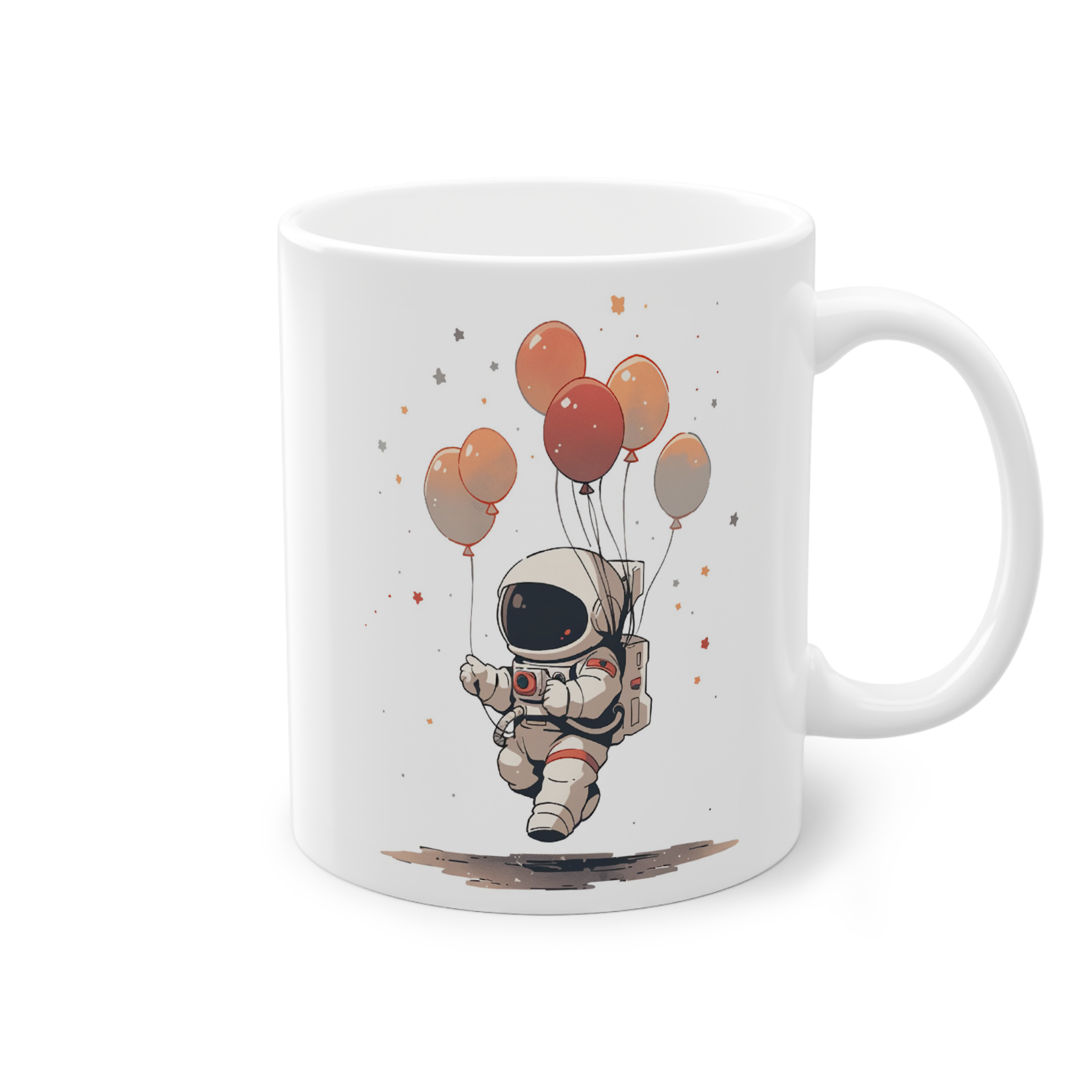 ماگ سرامیکی طرح کارتونی آدم فضایینمای راست0