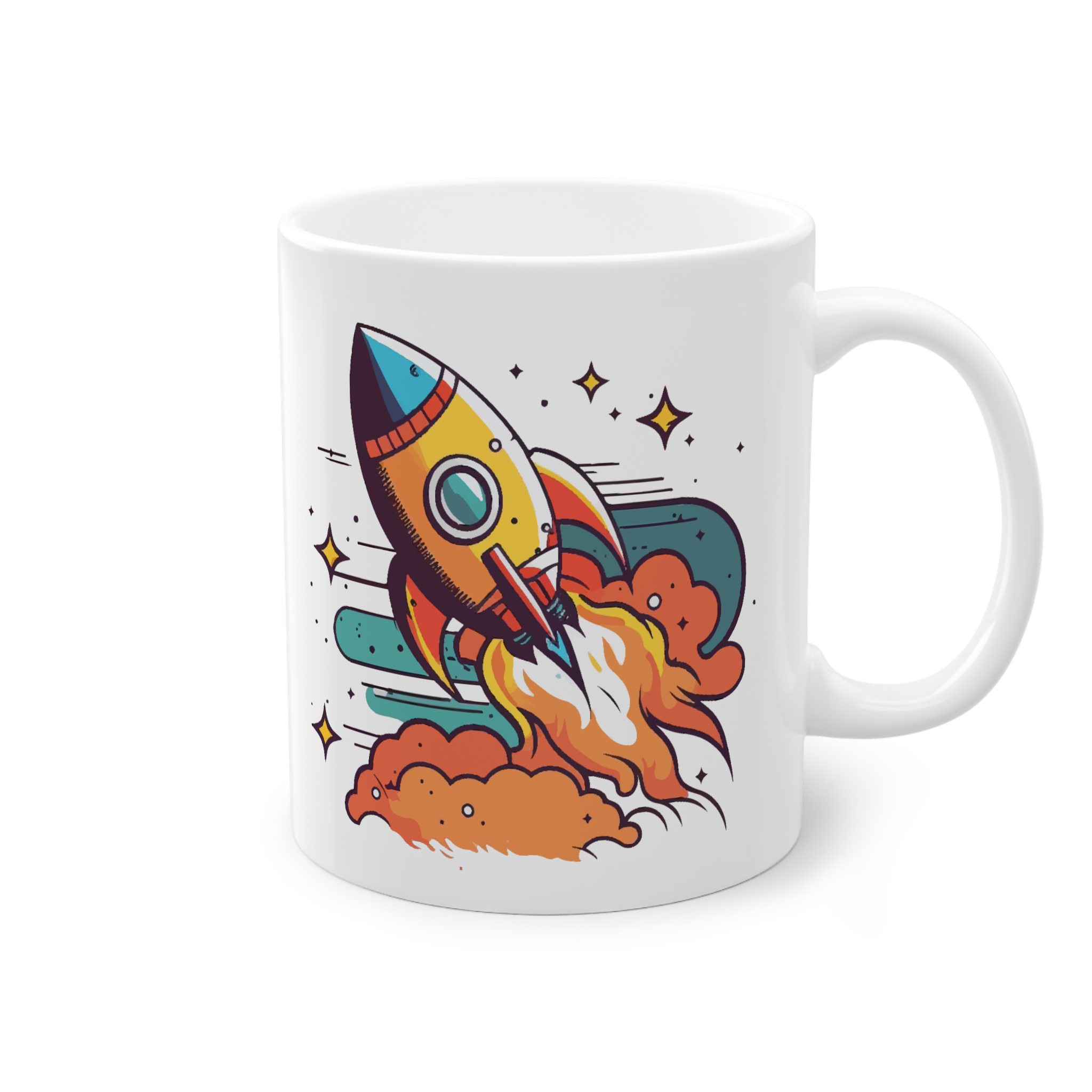 ماگ سرامیکی طرح موشک کارتونینمای راست0