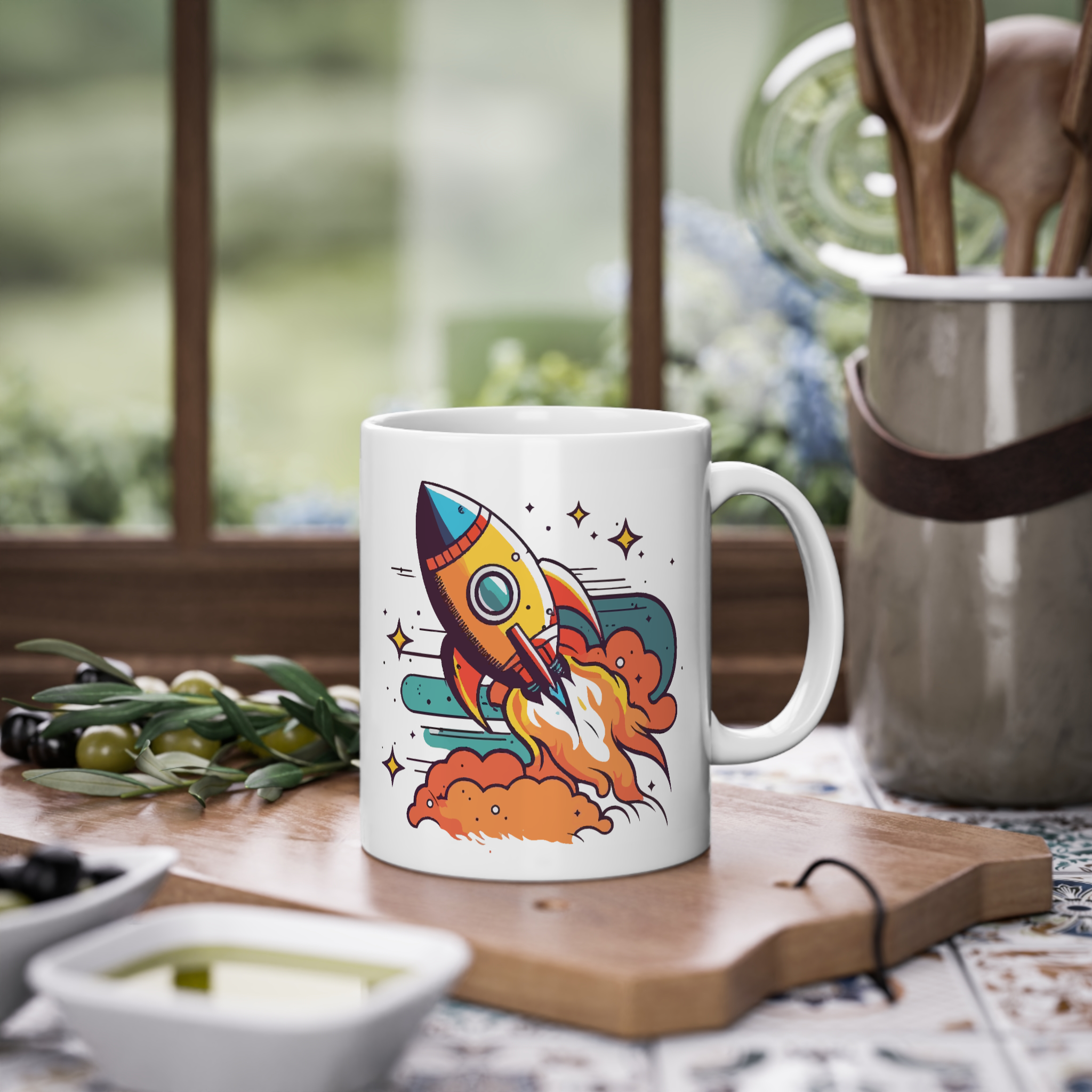 ماگ سرامیکی طرح موشک کارتونیزمینه ۱2