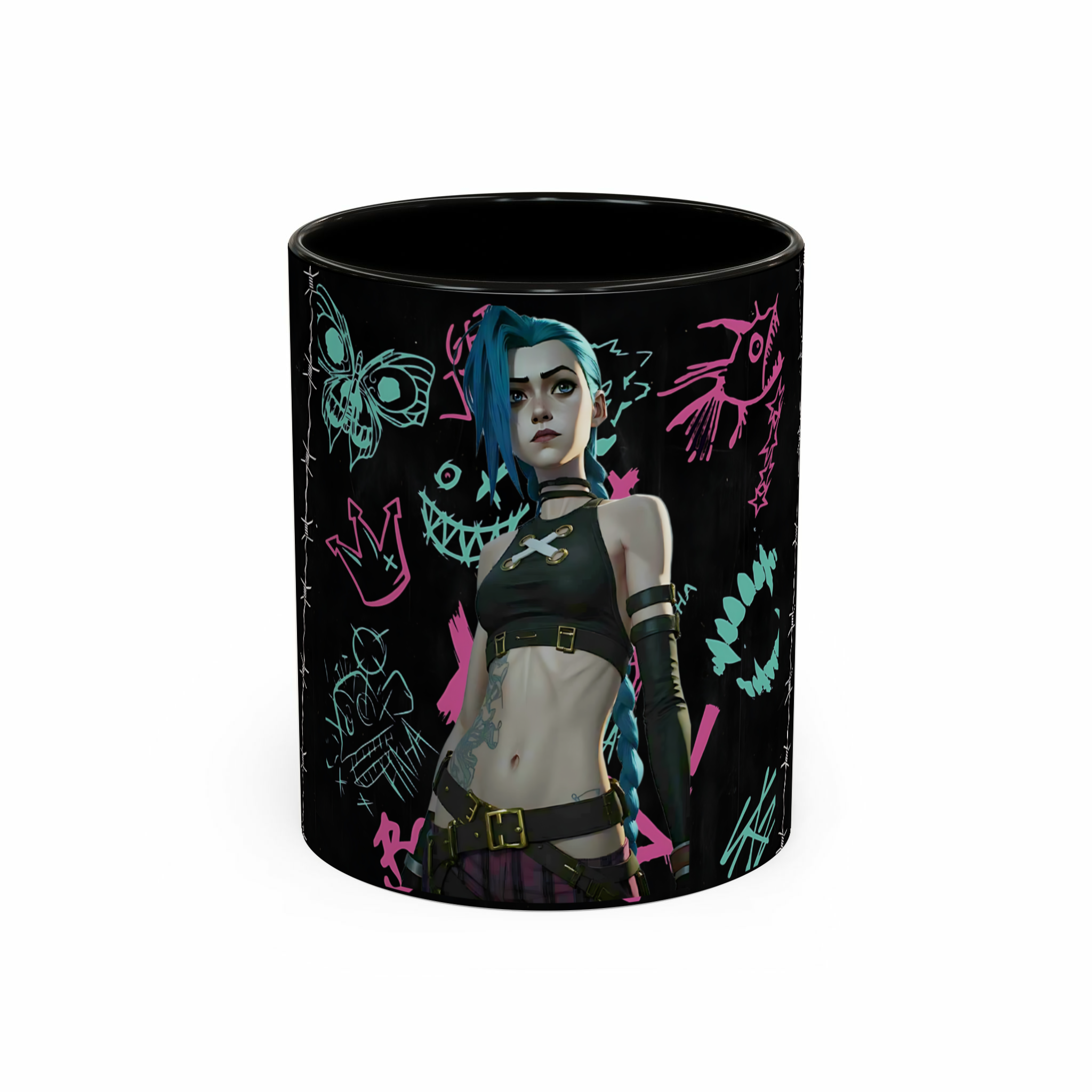 ماگ Jinx🦋💙نمای روبرو  - رنگ مشکی