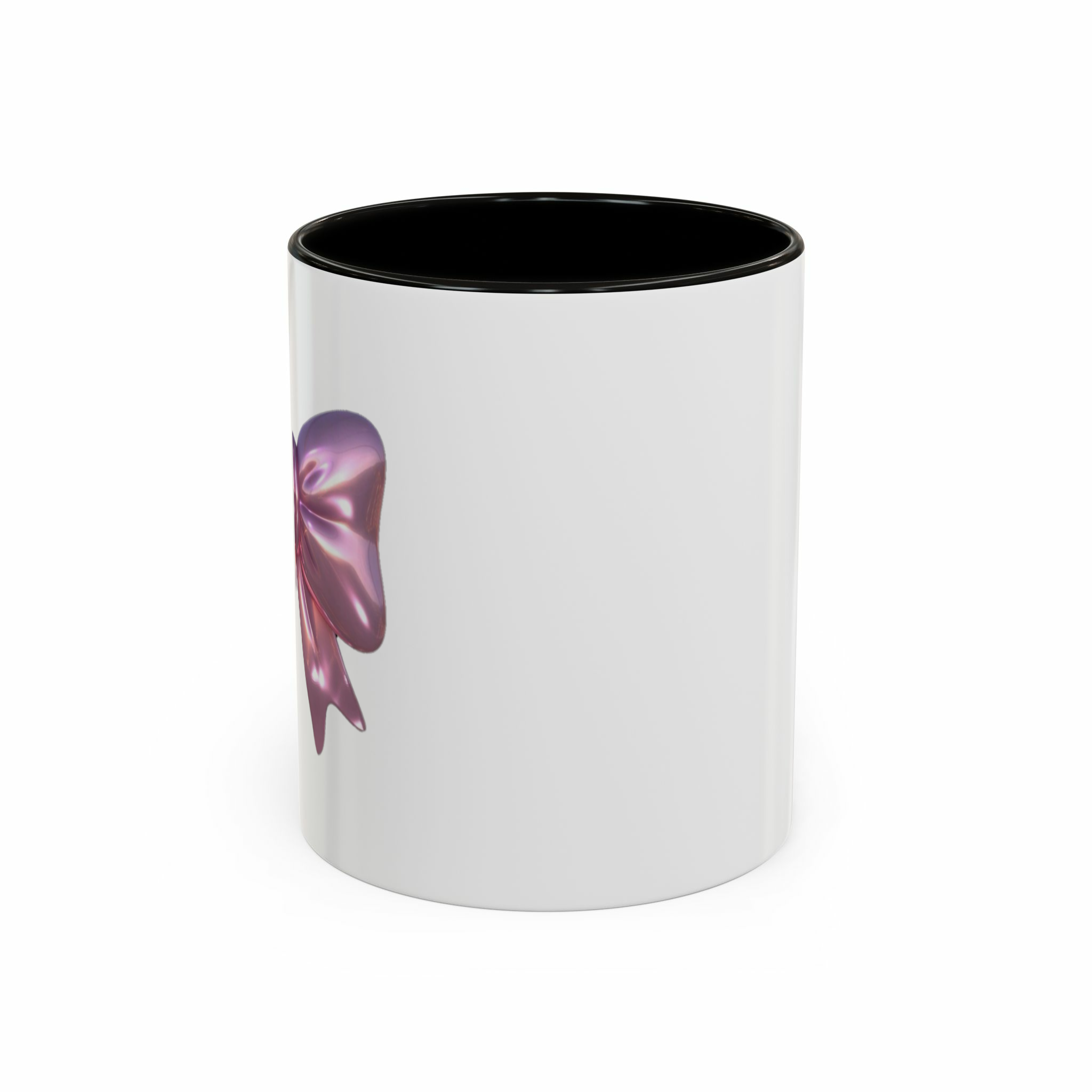 ماگ طرح pink  bowنمای روبرو  - رنگ مشکی1