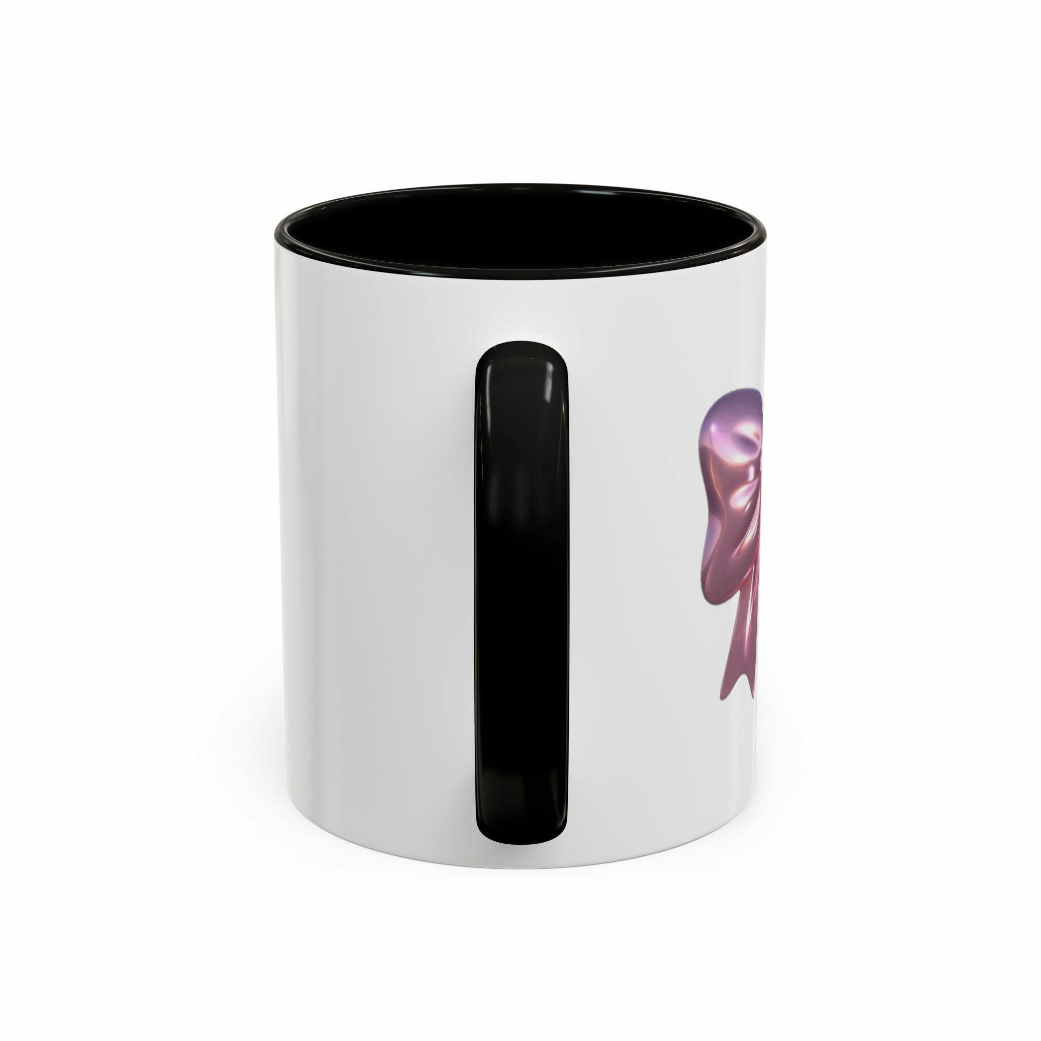 ماگ طرح pink  bowنمای پشت - رنگ مشکی3