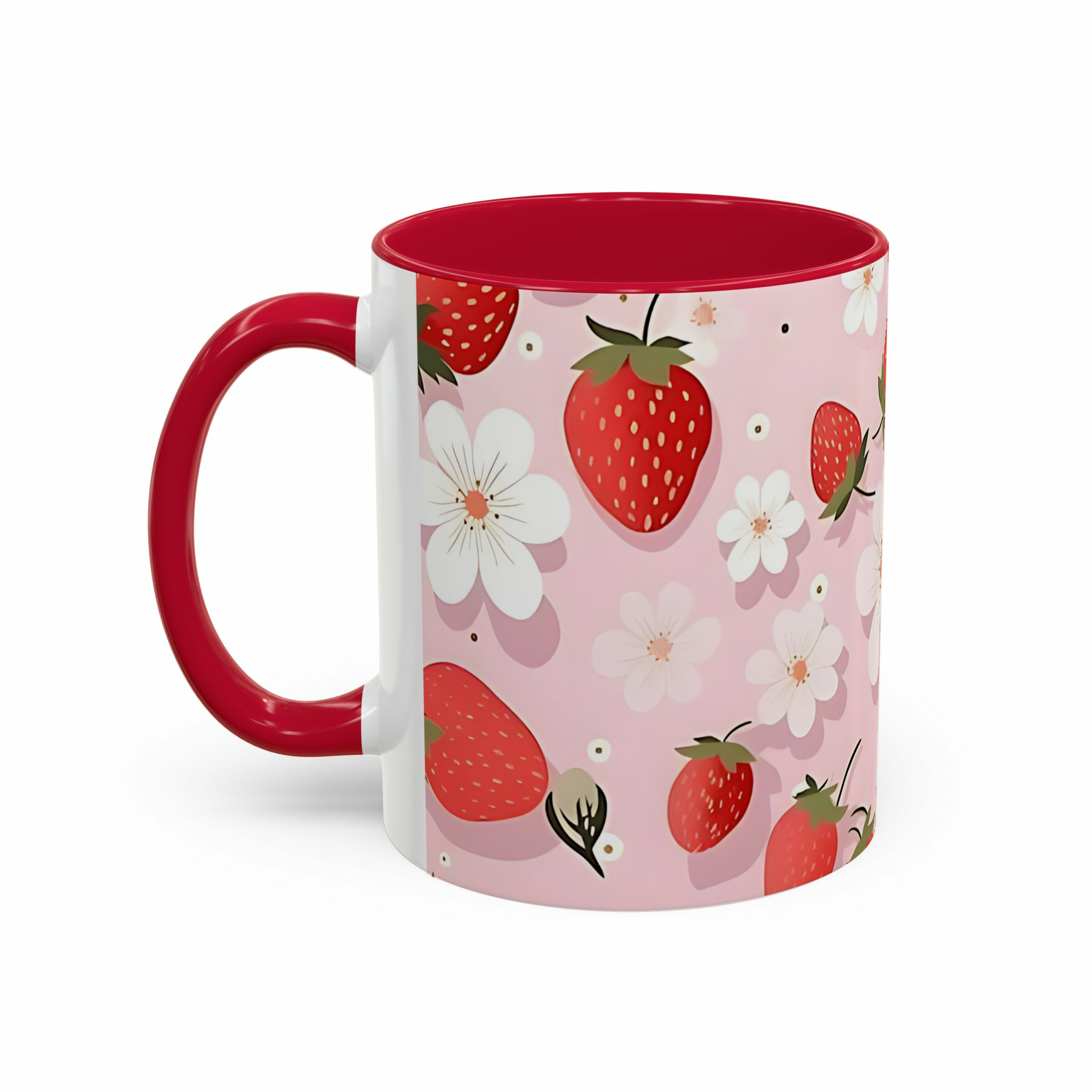 ماگ توت فرنگی🍓نمای چپ - رنگ قرمز3