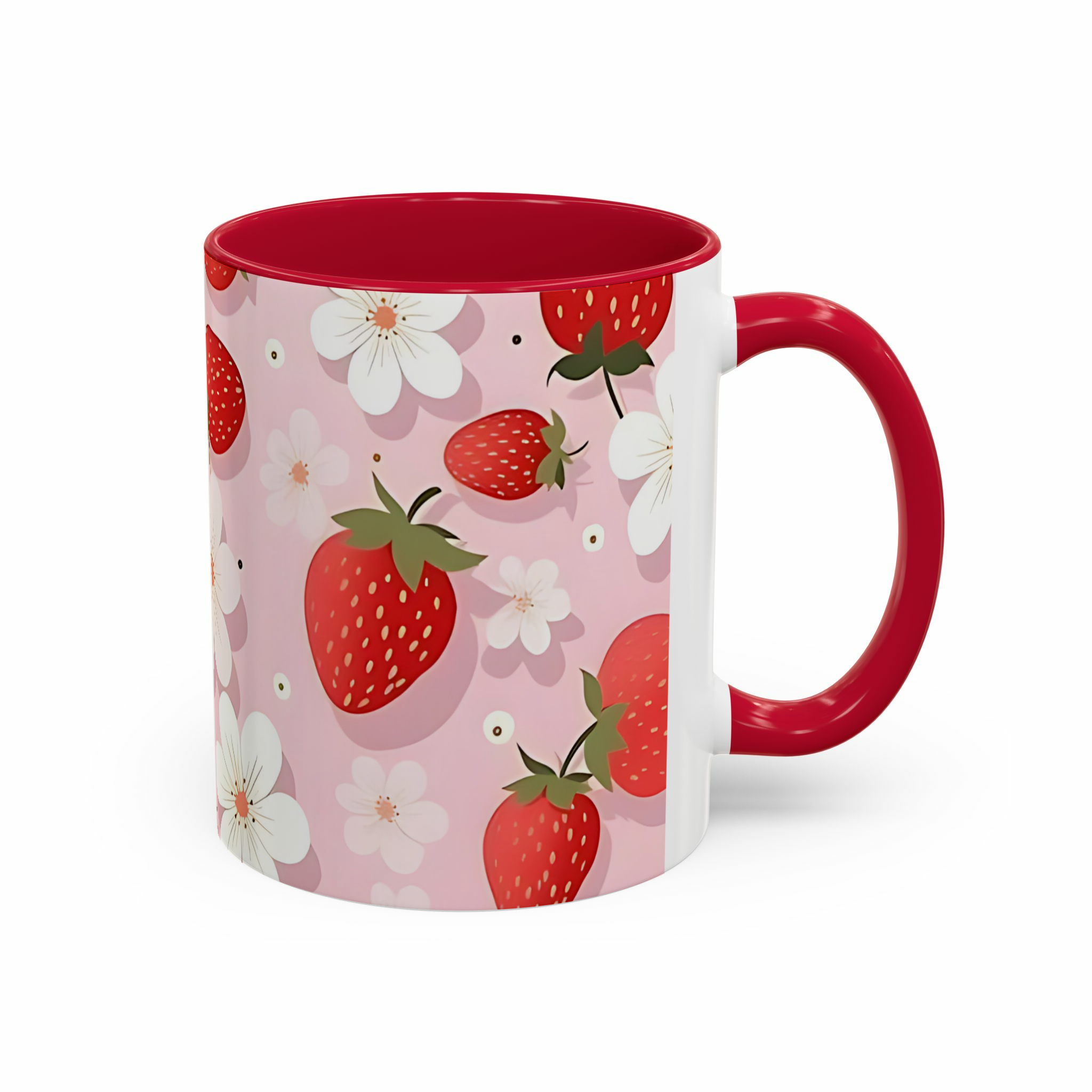 ماگ توت فرنگی🍓نمای راست - رنگ قرمز5