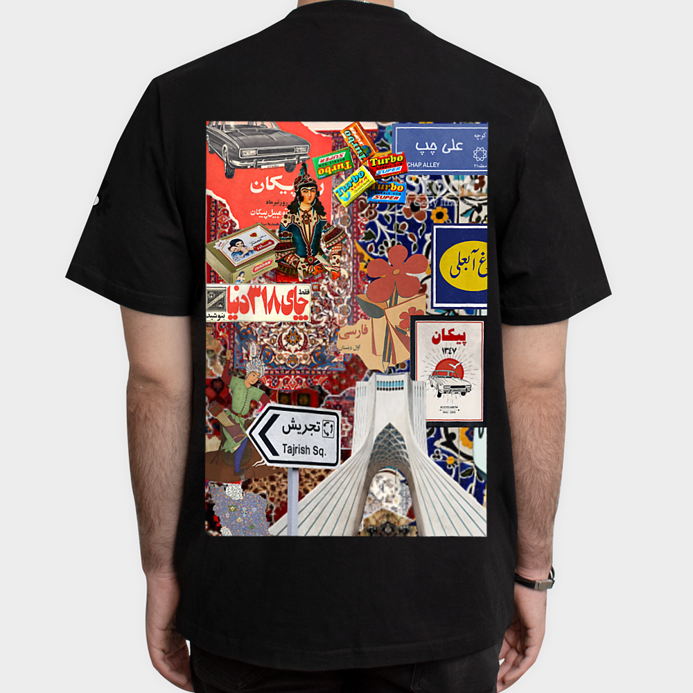 تیشرت ایران مننمای پشت - رنگ مشکی1