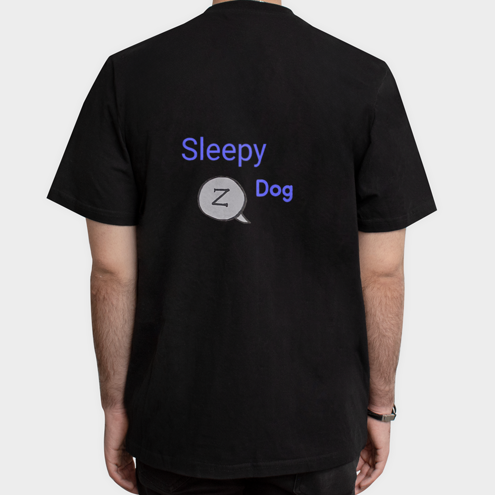 تیشرت سگ خوابالو sleepy dogنمای پشت - رنگ مشکی5