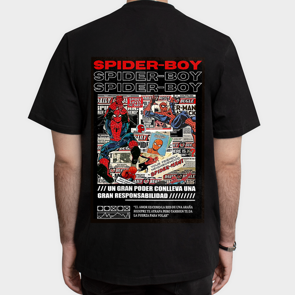 Spider manنمای پشت - رنگ مشکی