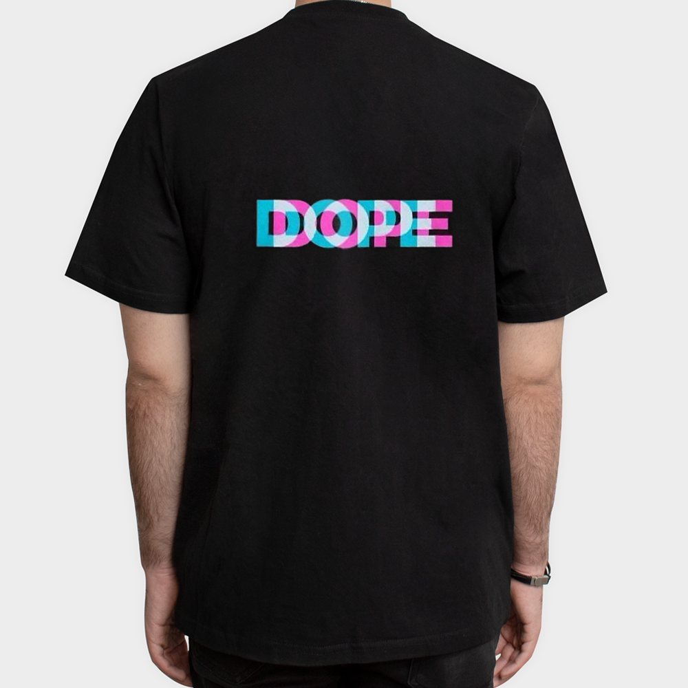 تیشرت نخ پنبه ای طرح DOPEنمای پشت - رنگ مشکی5