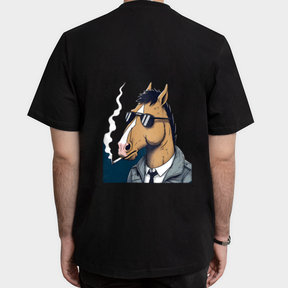 تیشرت طرح سریال بوجکنمای پشت - رنگ مشکی6